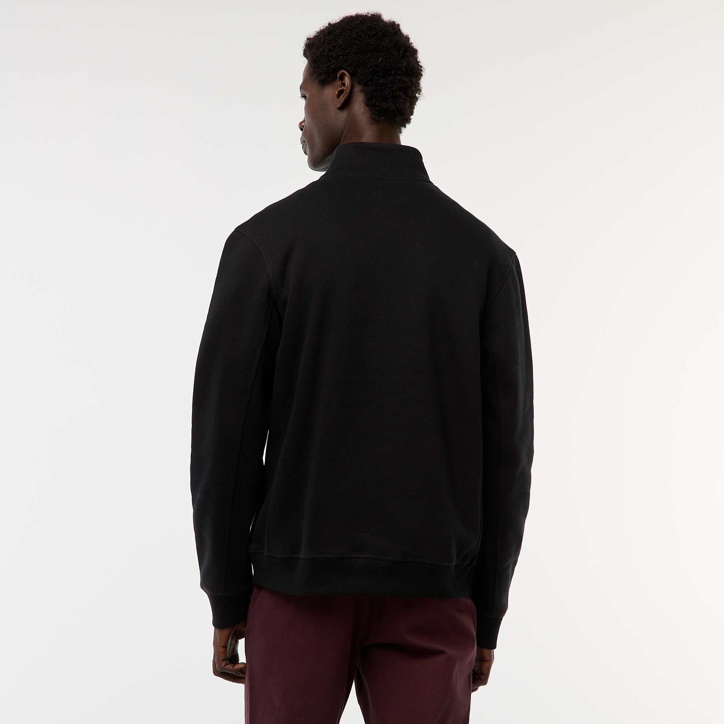 Zip-up high-neck sweatshirt BLACK