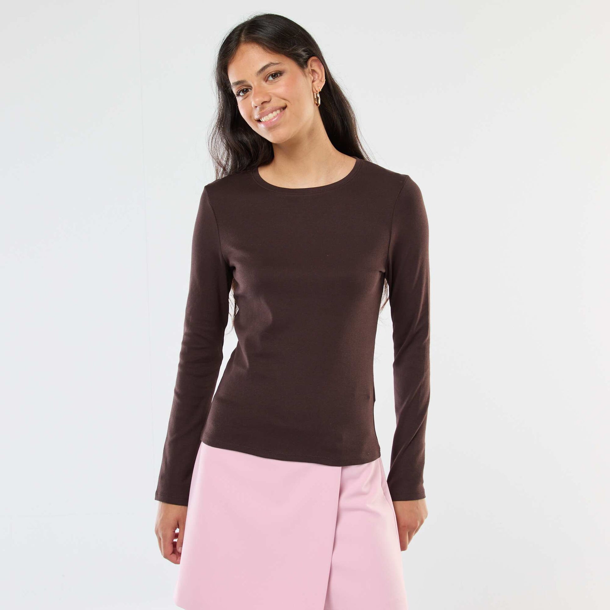 Long-sleeved T-shirt BROWN