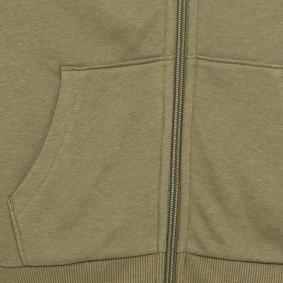 Plain Zip-Up Hoodie GREEN
