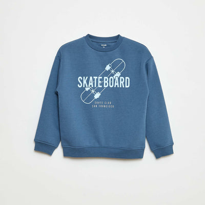Printed loose-fit sweatshirt BLUE
