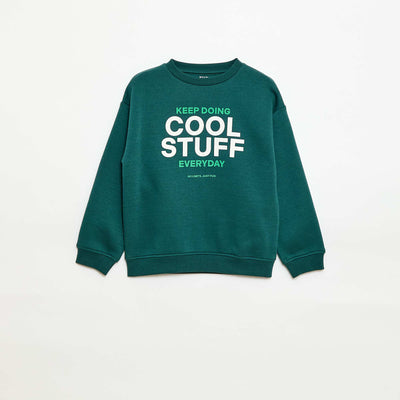 Printed loose-fit sweatshirt GREEN