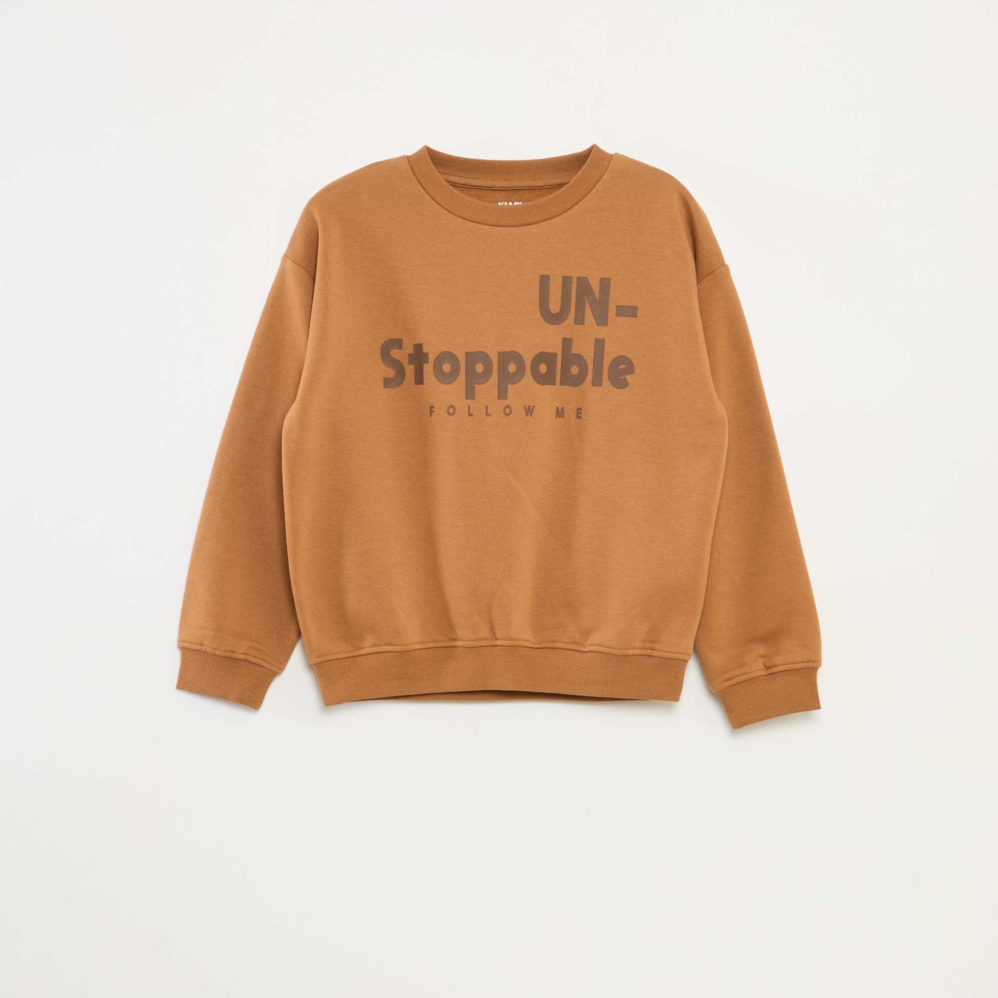 Printed loose-fit sweatshirt BROWN
