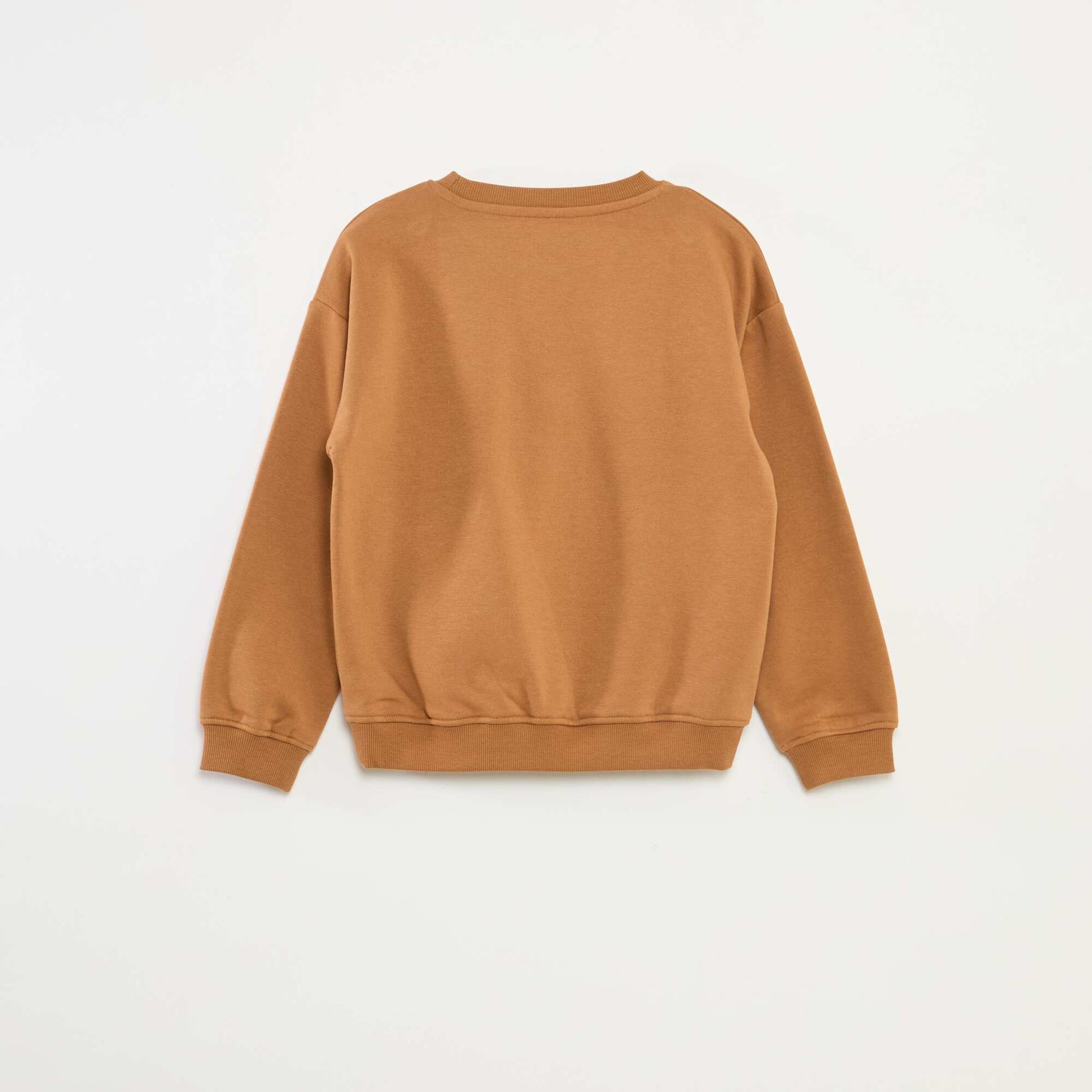 Printed loose-fit sweatshirt BROWN