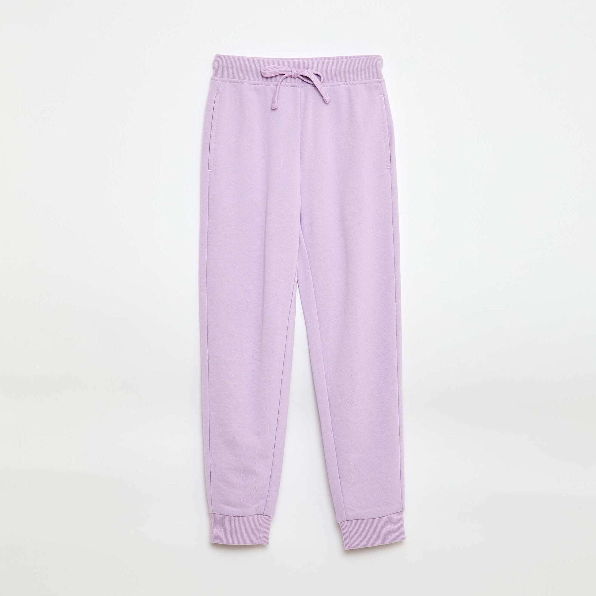 Plain joggers with elasticated waist PURPLE