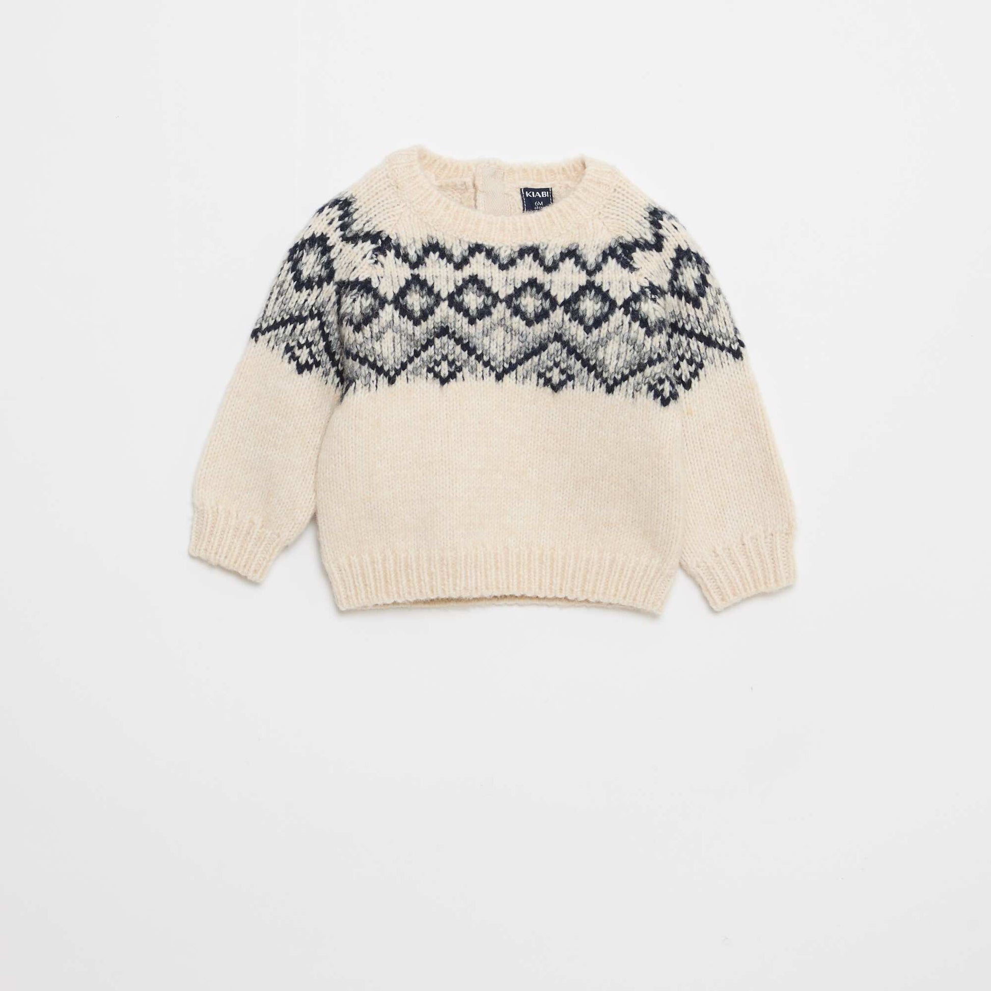 Warm Jacquard Sweater WHITE