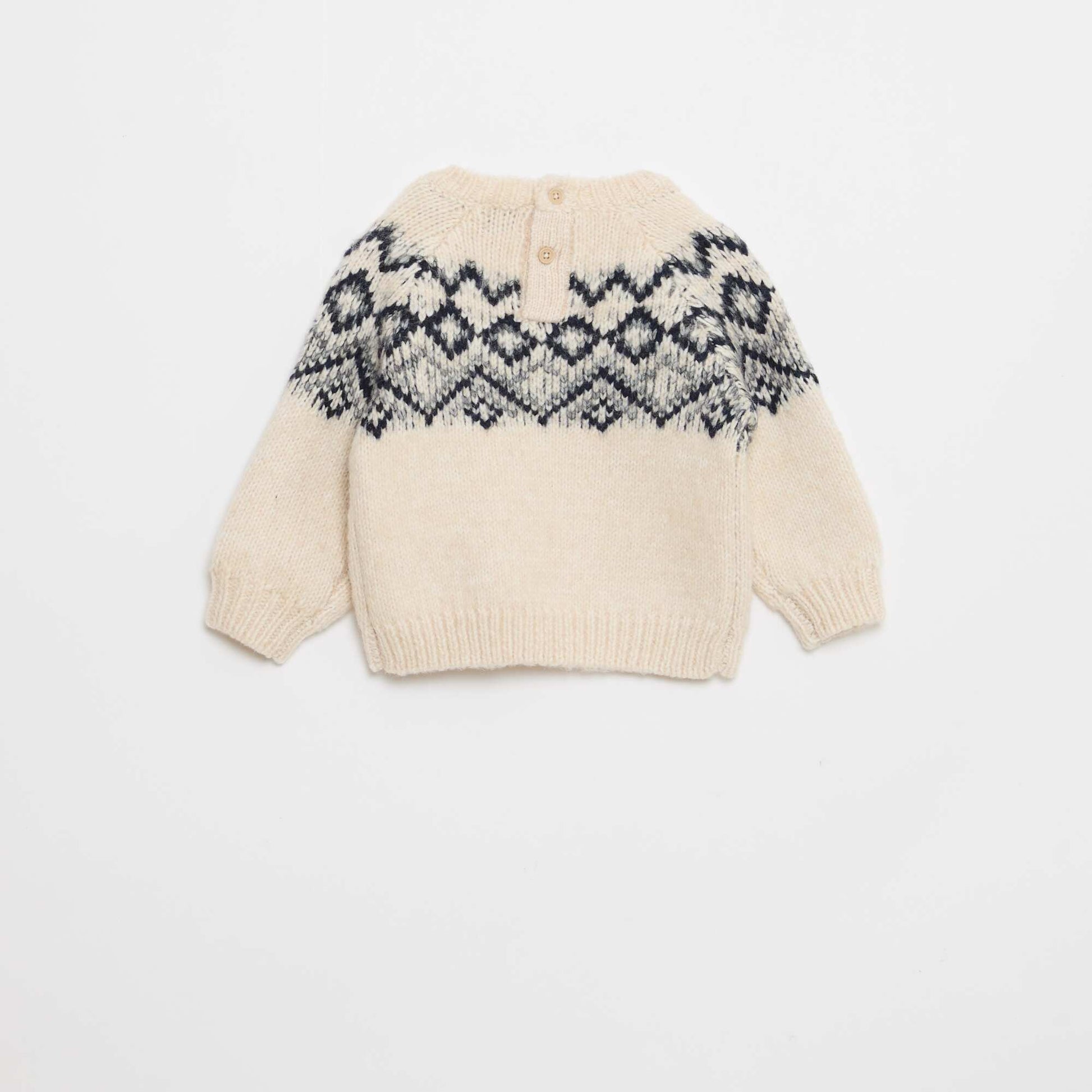 Warm Jacquard Sweater WHITE