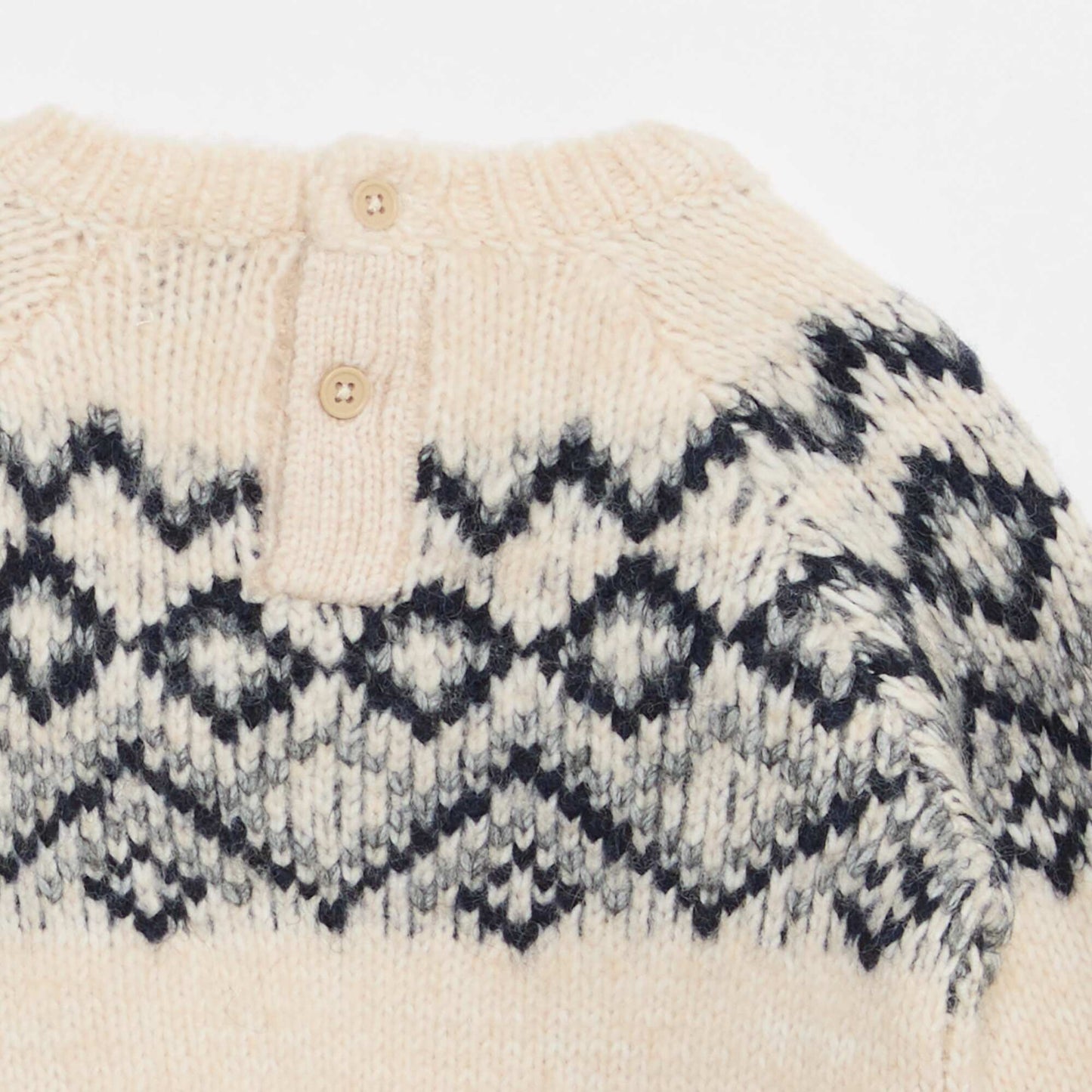 Warm Jacquard Sweater WHITE