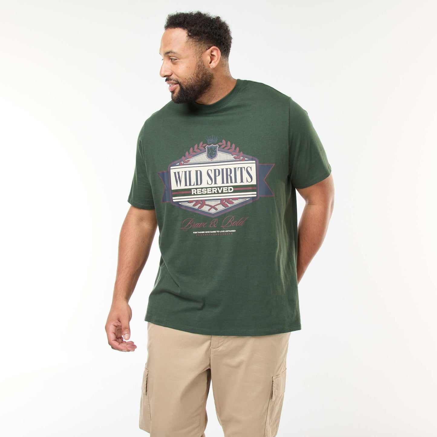 Printed Short-Sleeve Crew Neck T-Shirt GREEN
