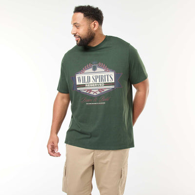 Printed Short-Sleeve Crew Neck T-Shirt GREEN