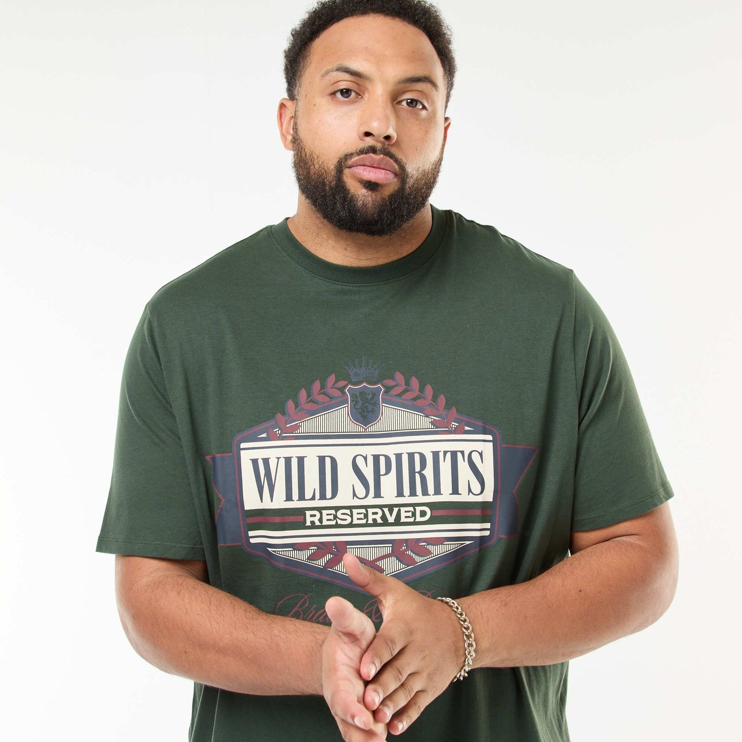 Printed Short-Sleeve Crew Neck T-Shirt GREEN