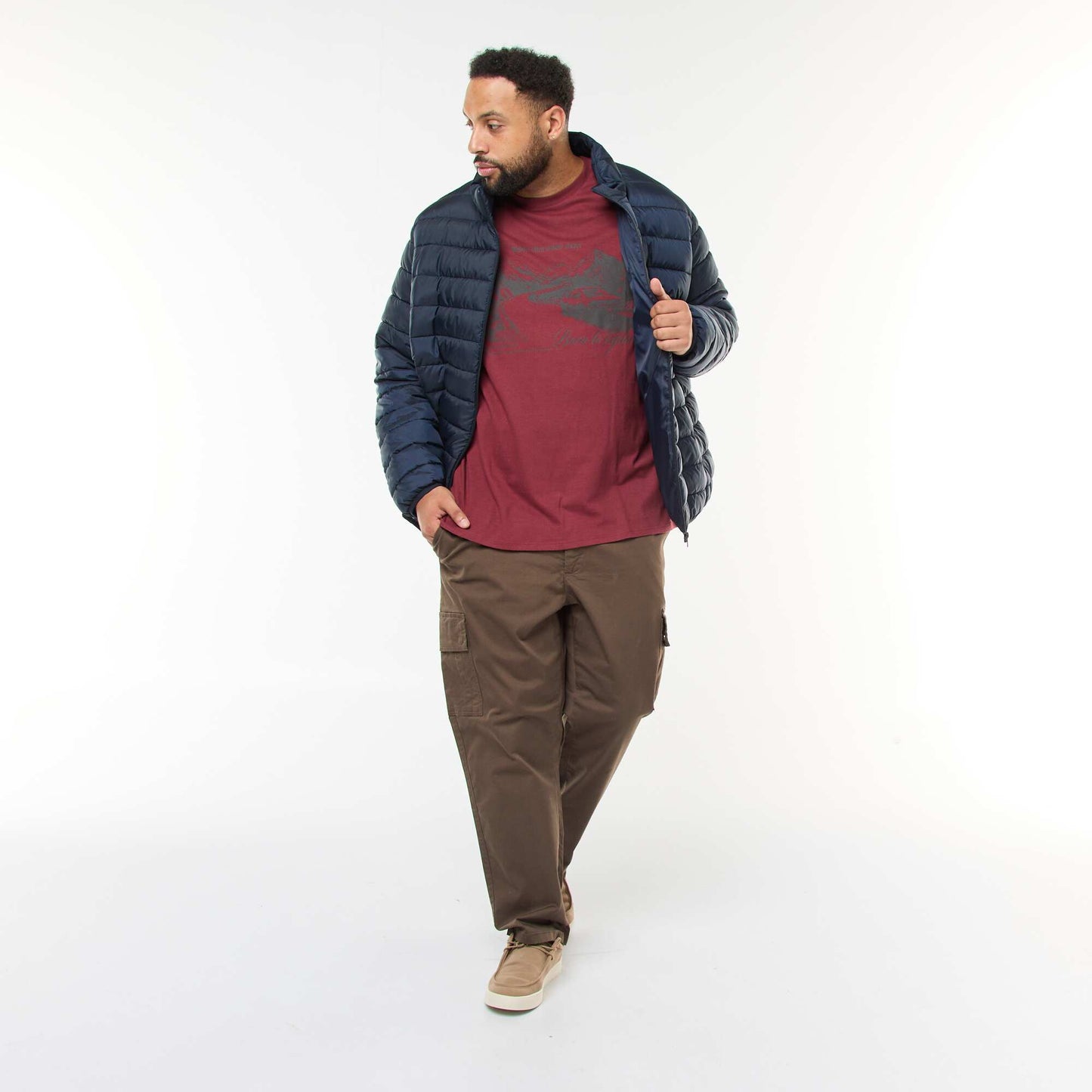 Printed Short-Sleeve Crew Neck T-Shirt RED