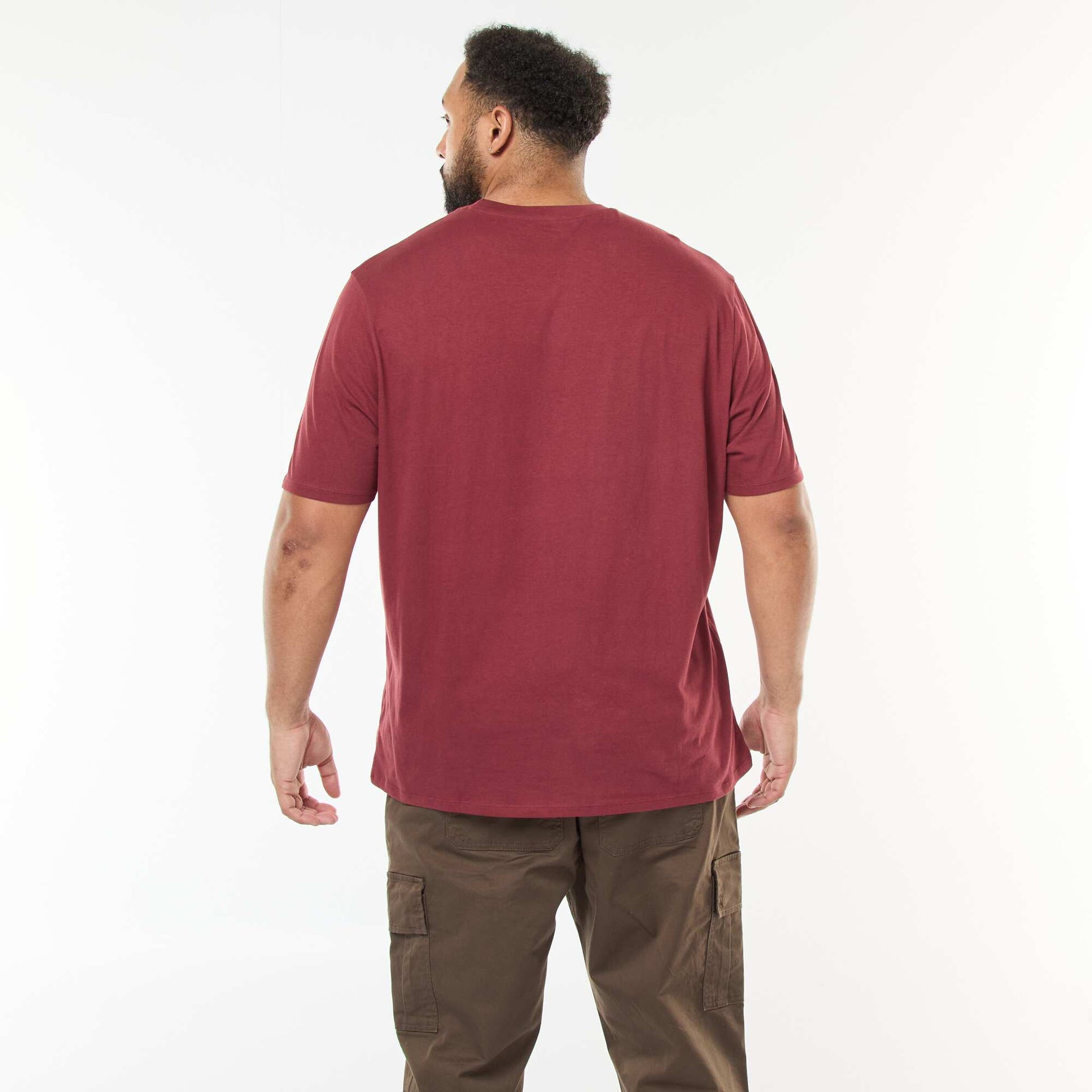 Printed Short-Sleeve Crew Neck T-Shirt RED