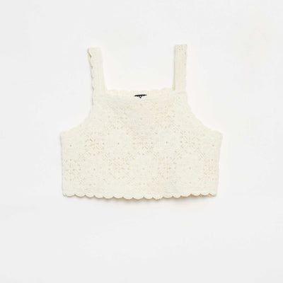 Crochet vest top WHITE