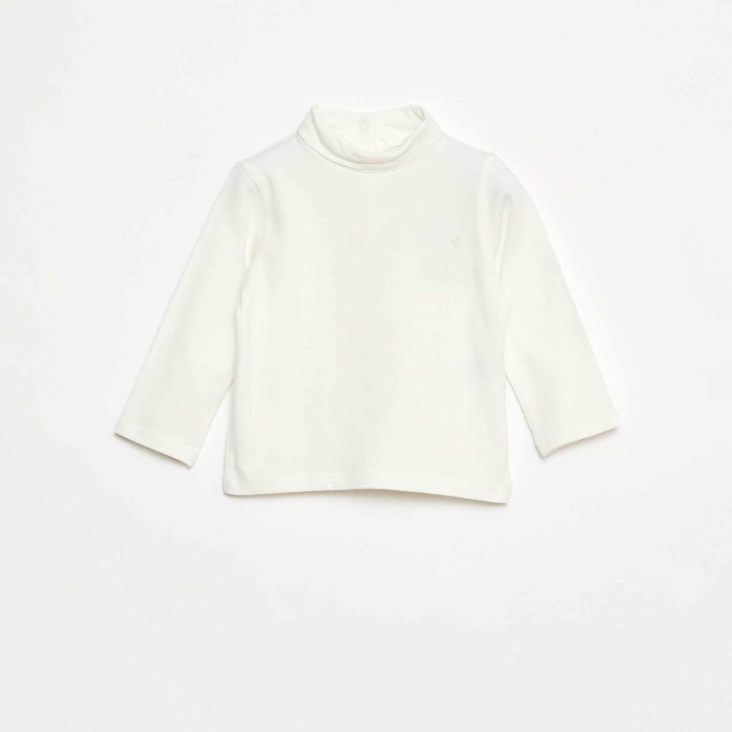 Plain High-Neck Top WHITE