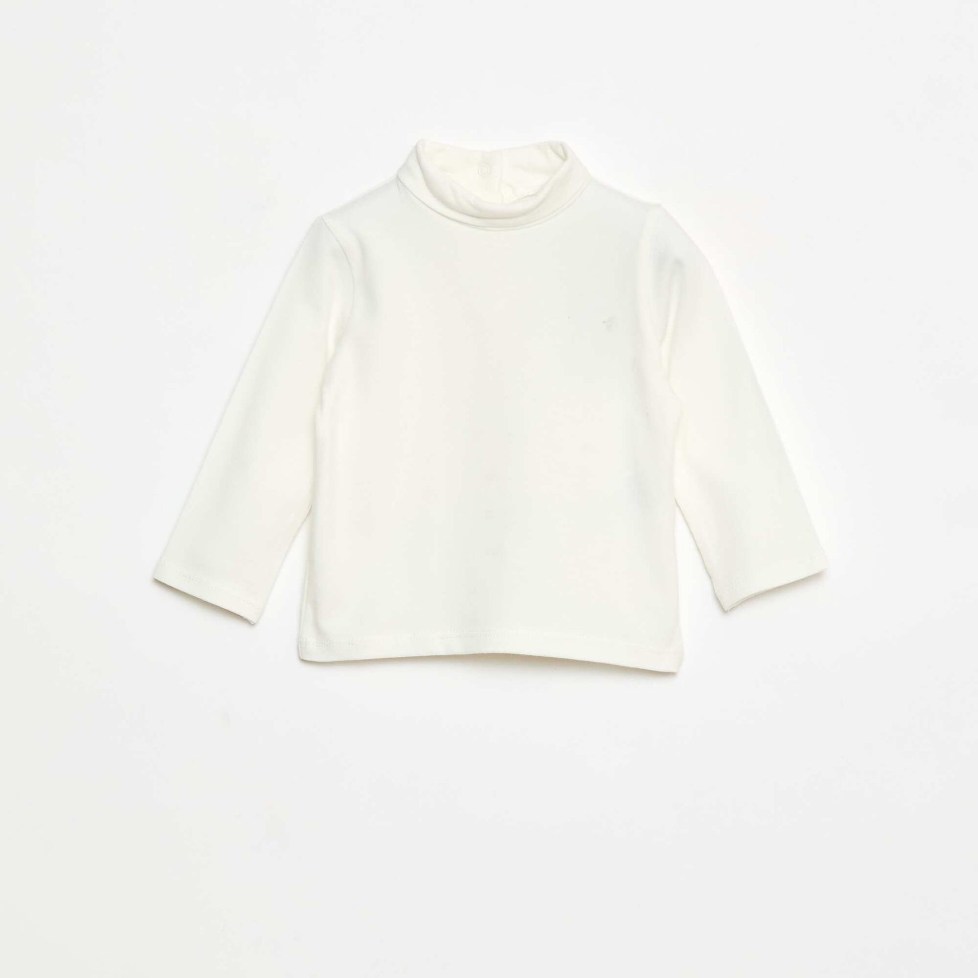 Plain High-Neck Top WHITE