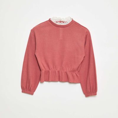 Plain Lace T-shirt PINK