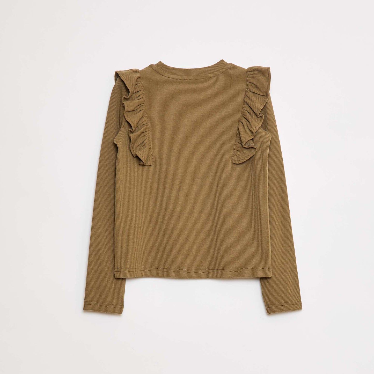 Long-sleeved ribbed T-shirt GREEN