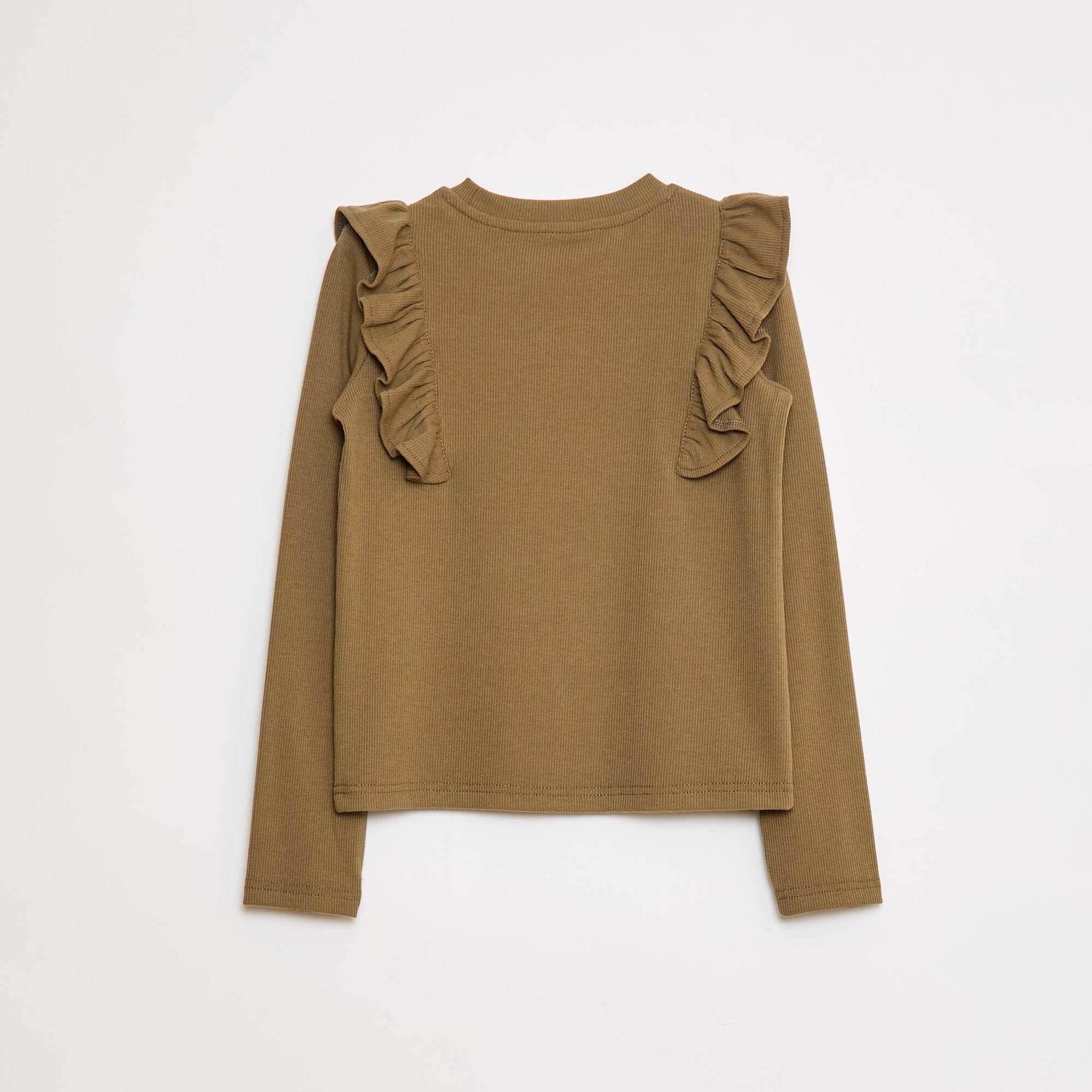 Long-sleeved ribbed T-shirt GREEN