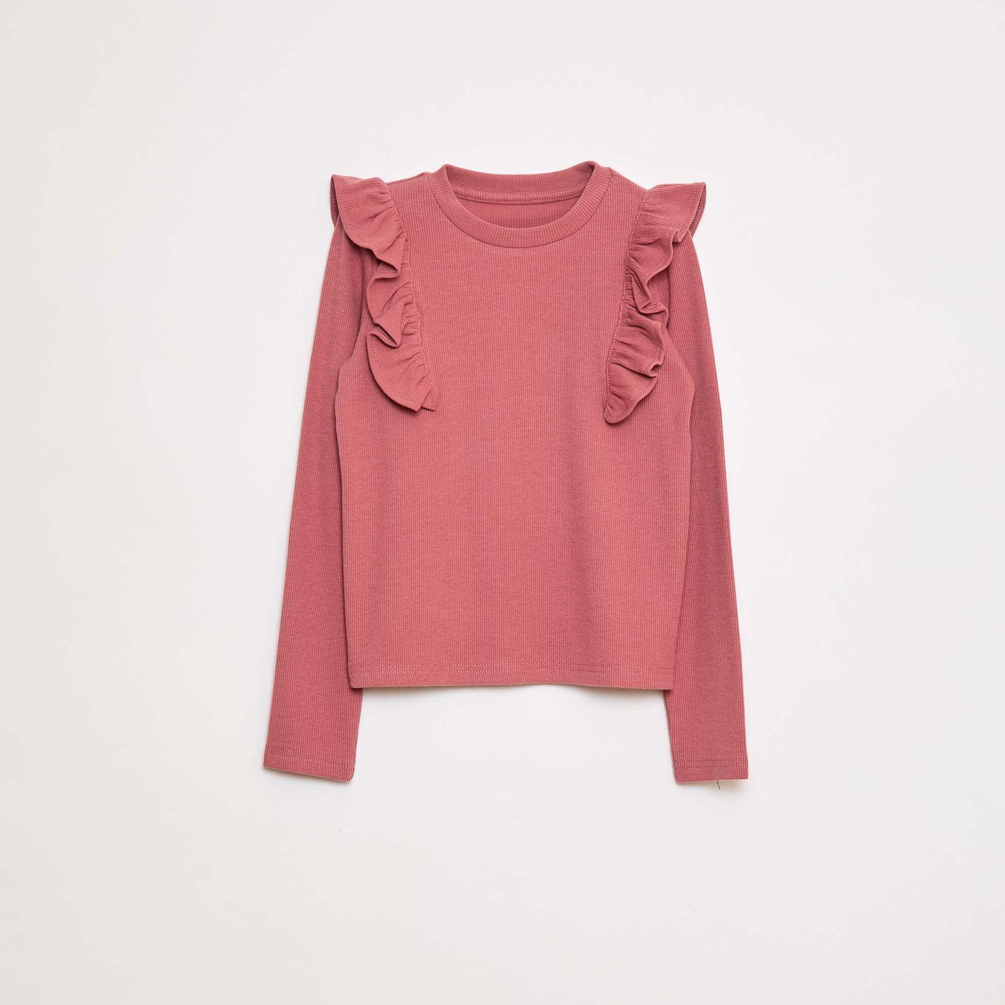 Long-sleeved ribbed T-shirt PINK