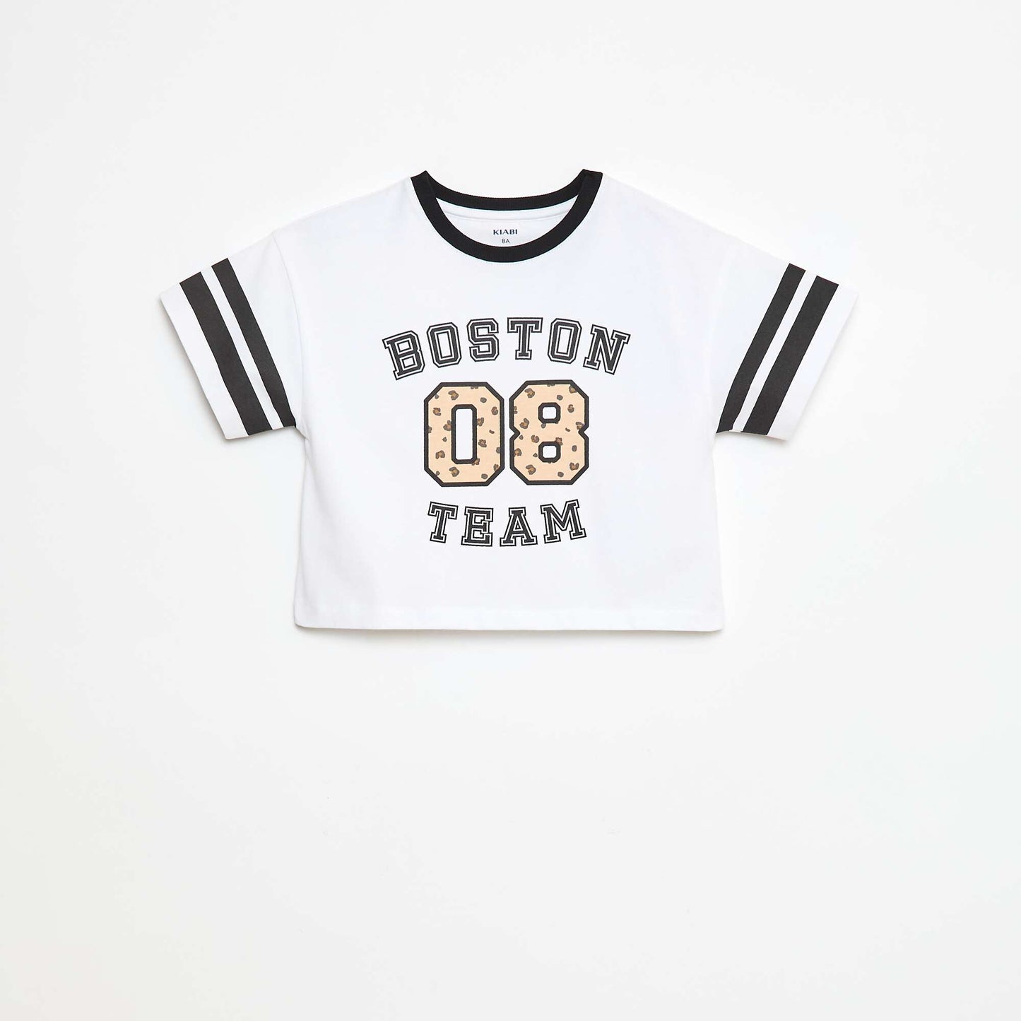 Short-sleeved American sport-style T-shirt WHITE