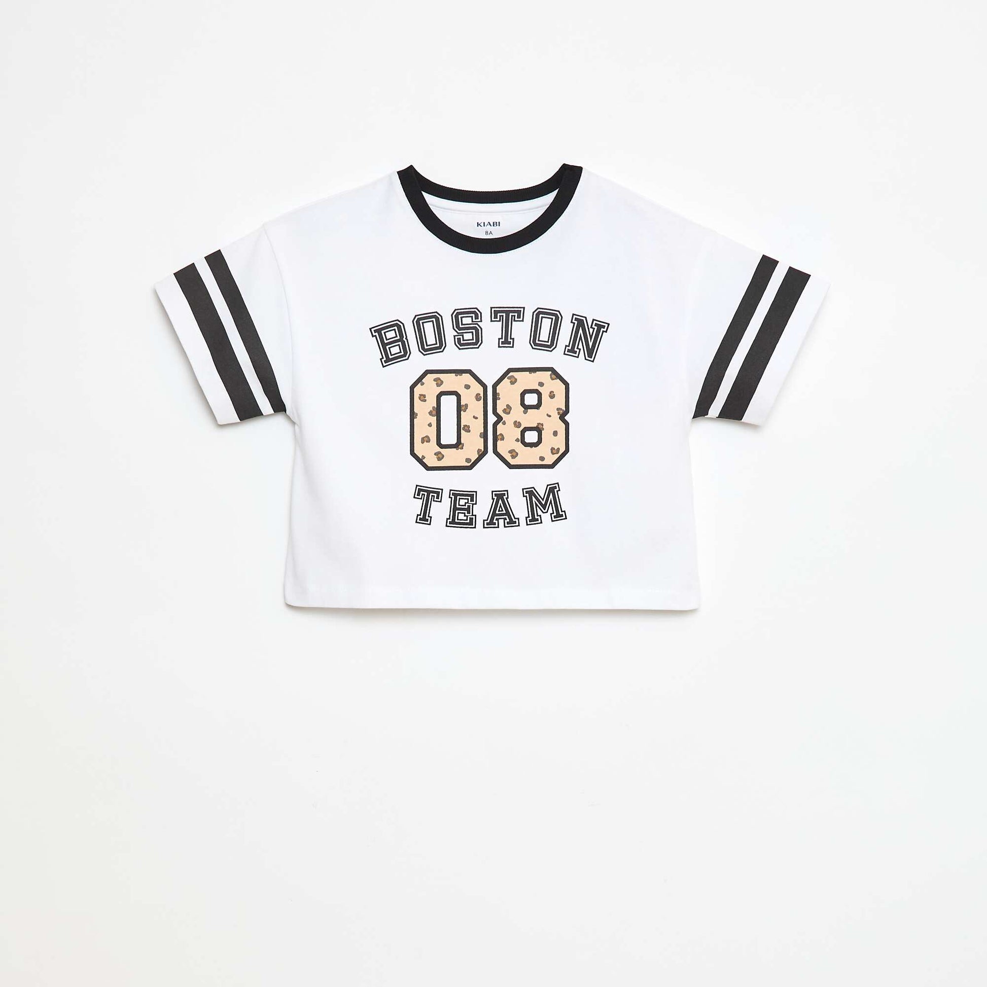 Short-sleeved American sport-style T-shirt WHITE