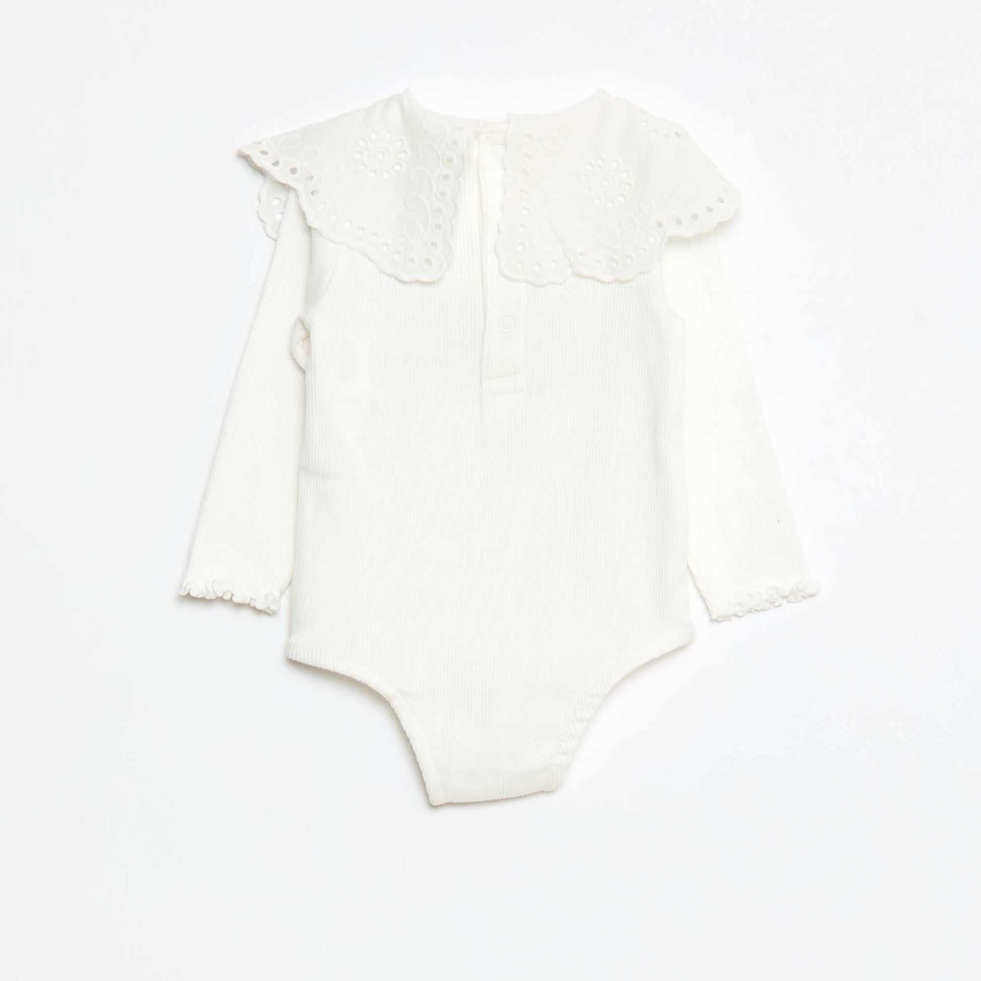 Ribbed Knit 'Minnie' 'Disney' Bodysuit WHITE