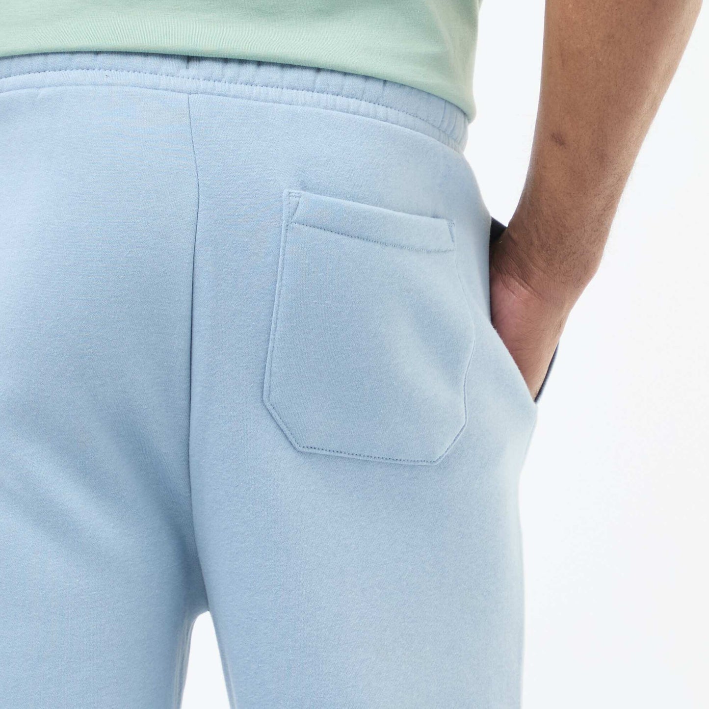 Plain joggers with drawstrings at the waist BLUE
