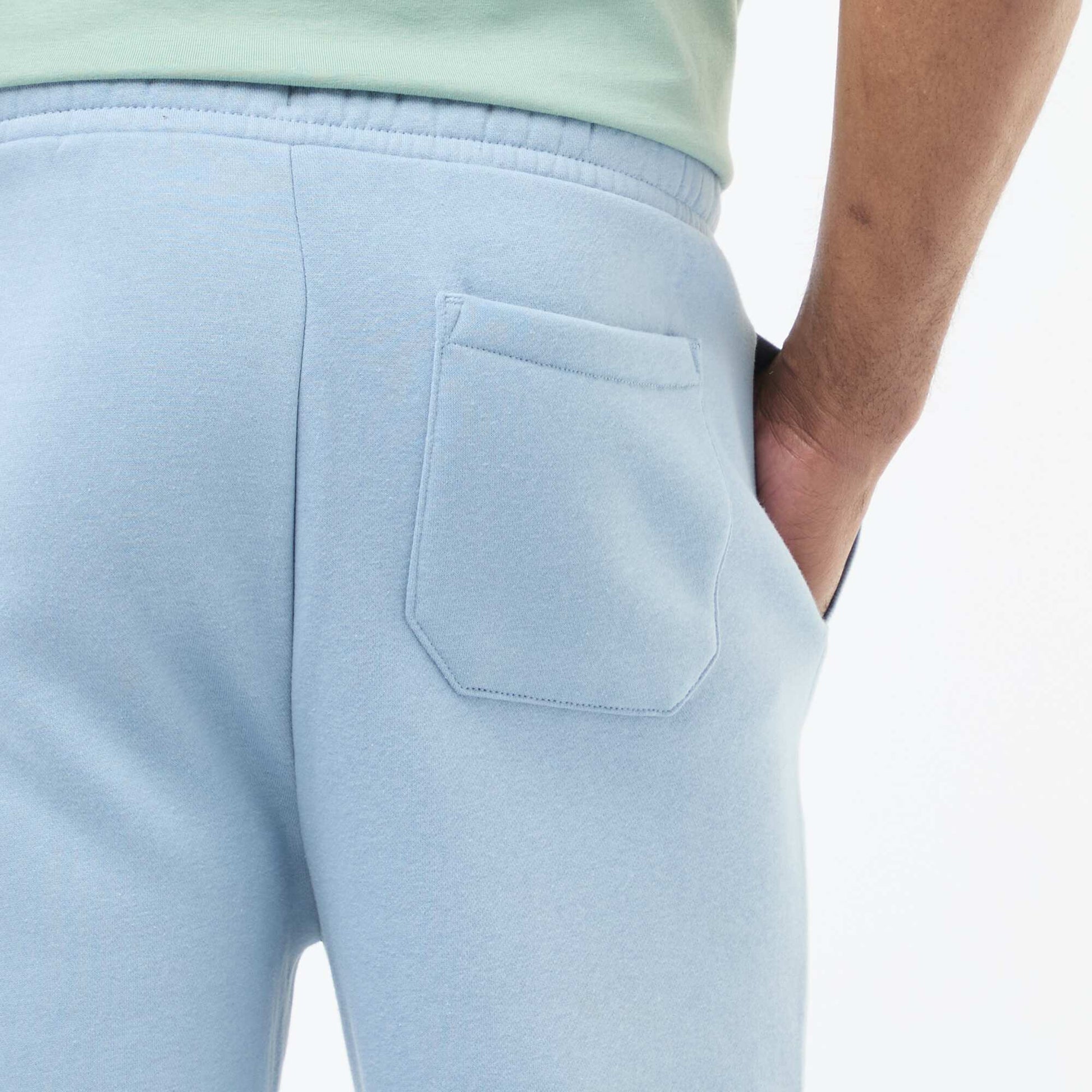 Plain joggers with drawstrings at the waist BLUE