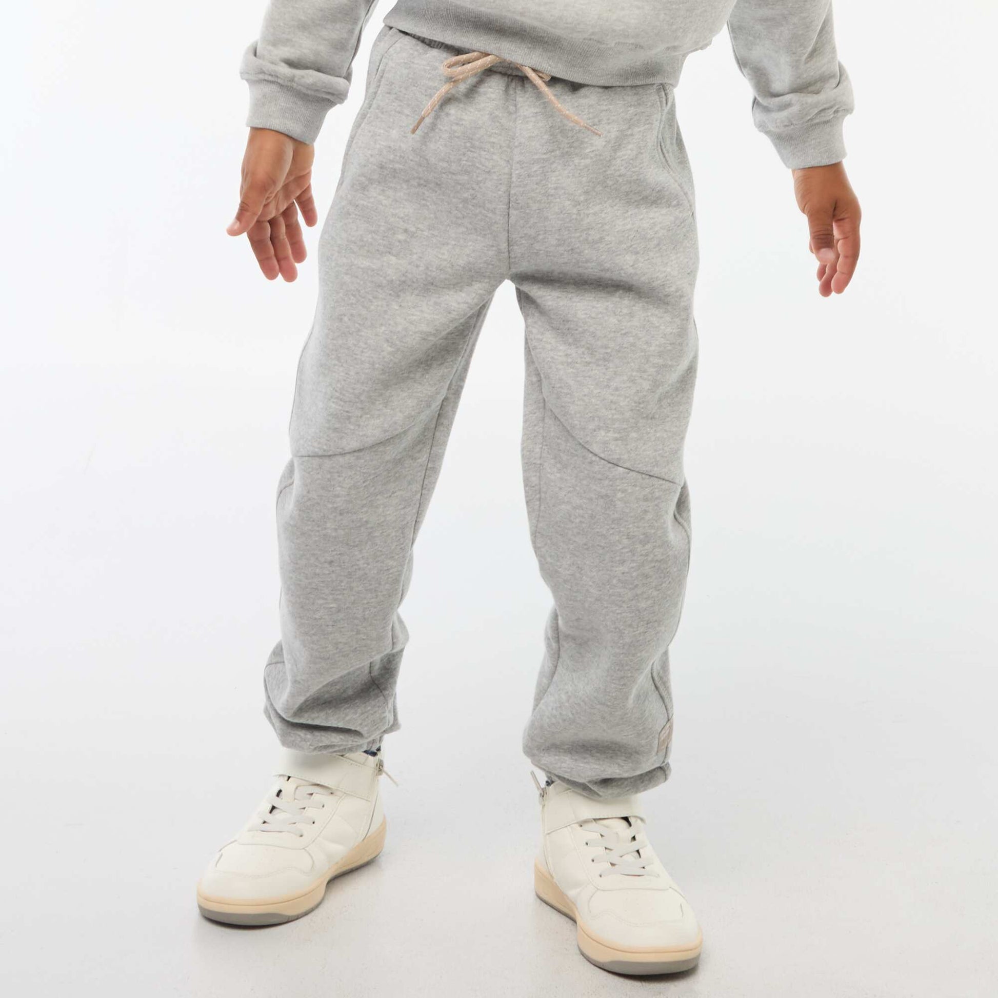 Plain sweatshirt fabric joggers GREY