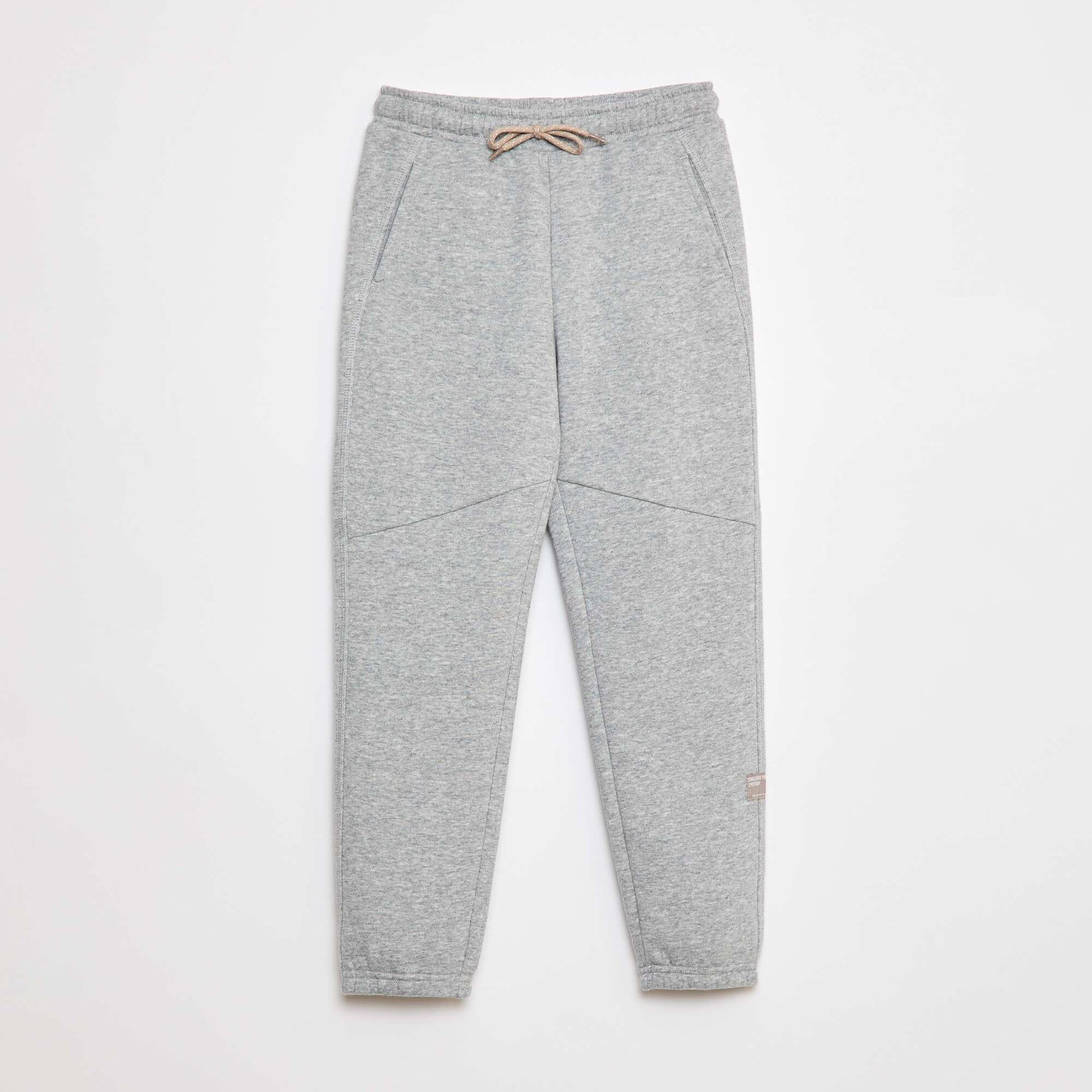 Plain sweatshirt fabric joggers GREY