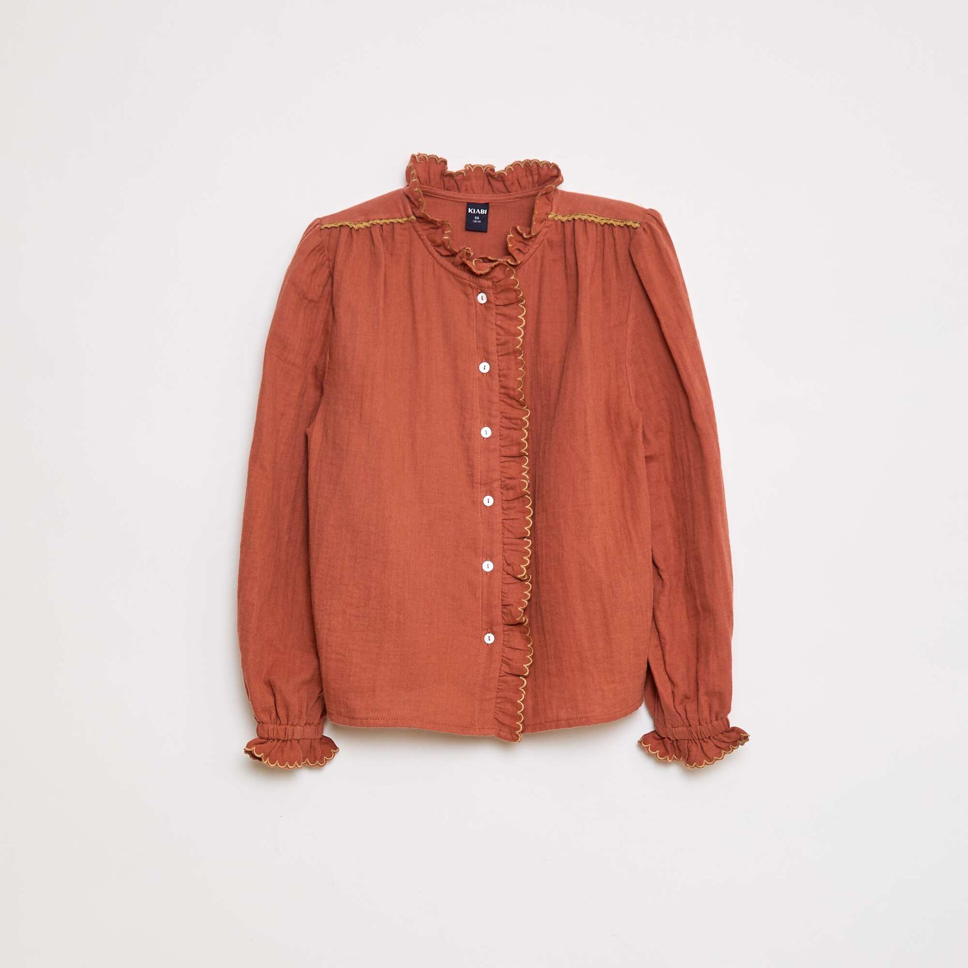 Cotton gauze blouse ORANGE