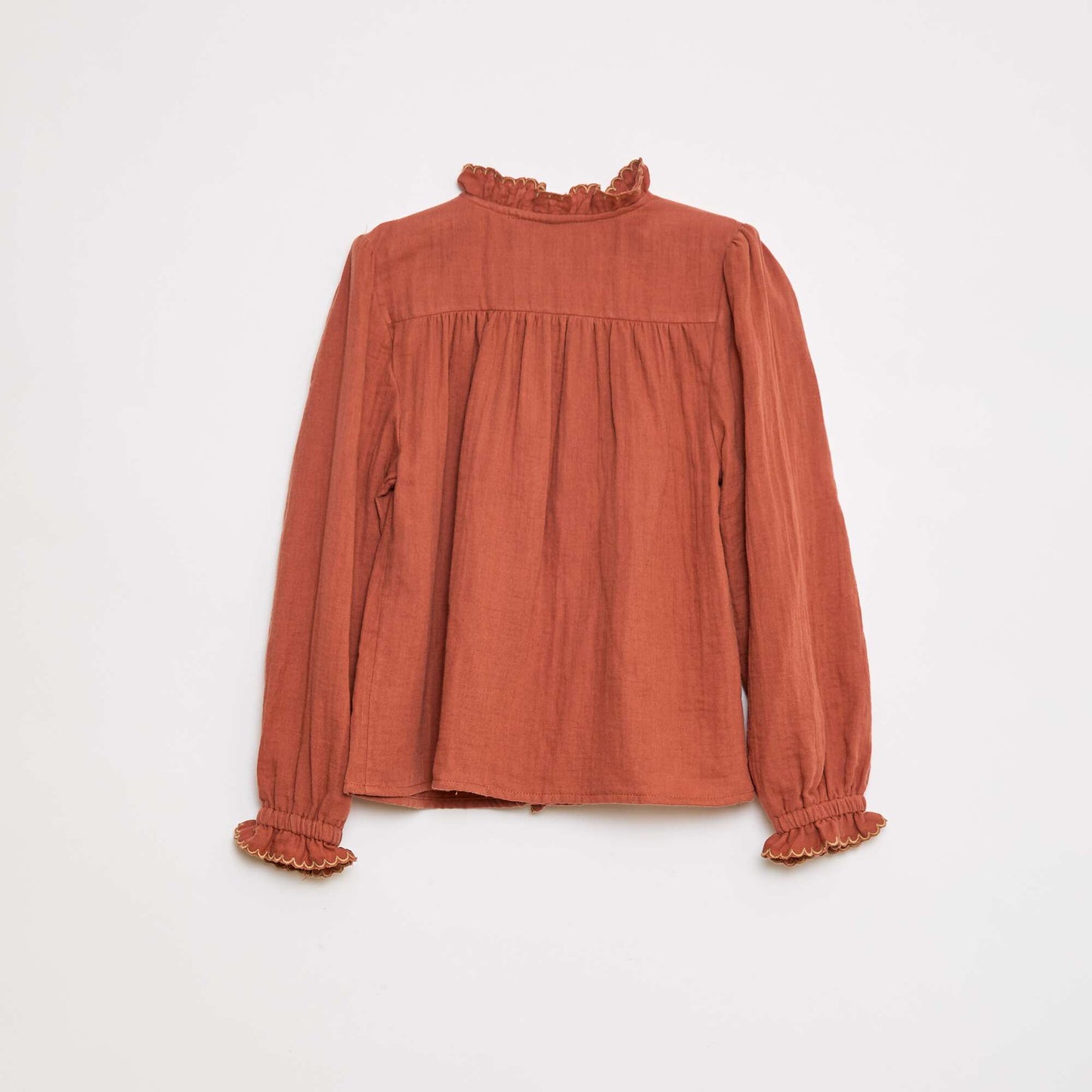 Cotton gauze blouse ORANGE