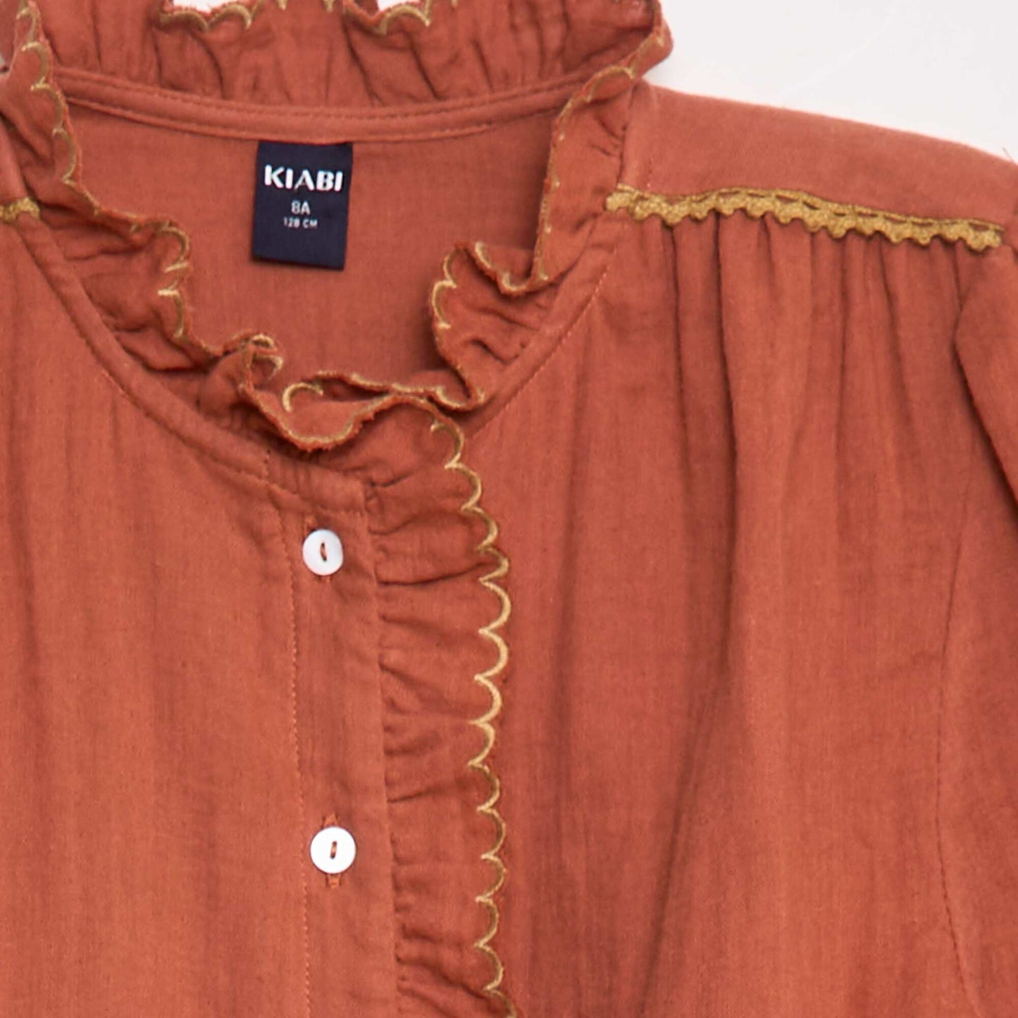 Cotton gauze blouse ORANGE