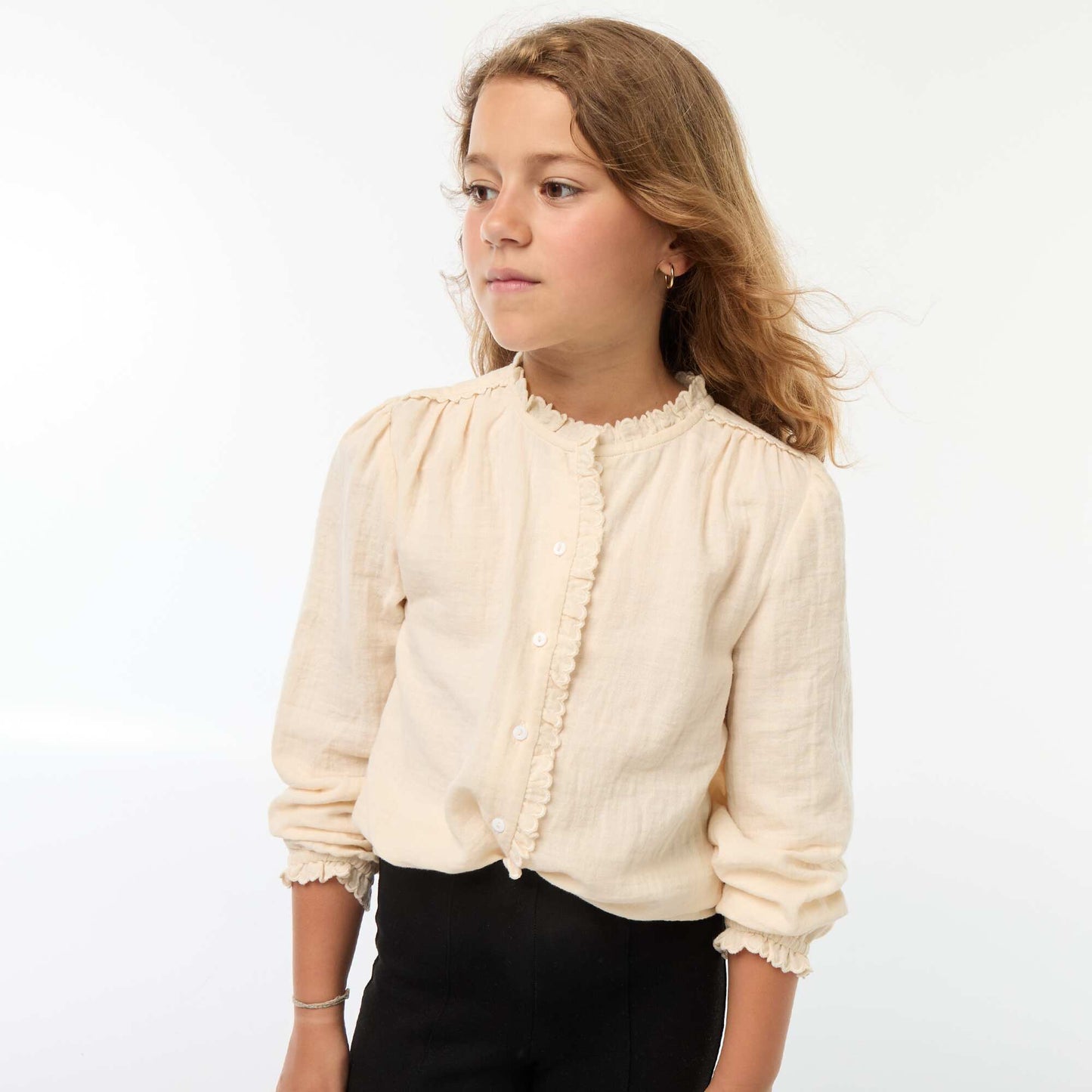 Cotton gauze blouse WHITE