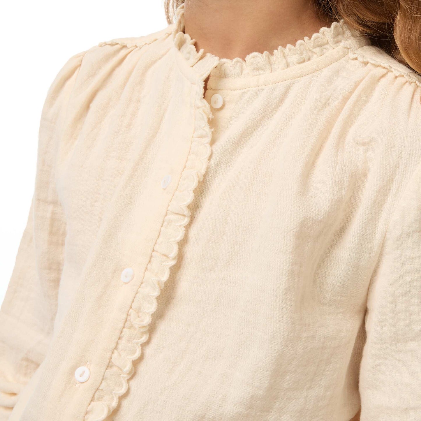 Cotton gauze blouse WHITE