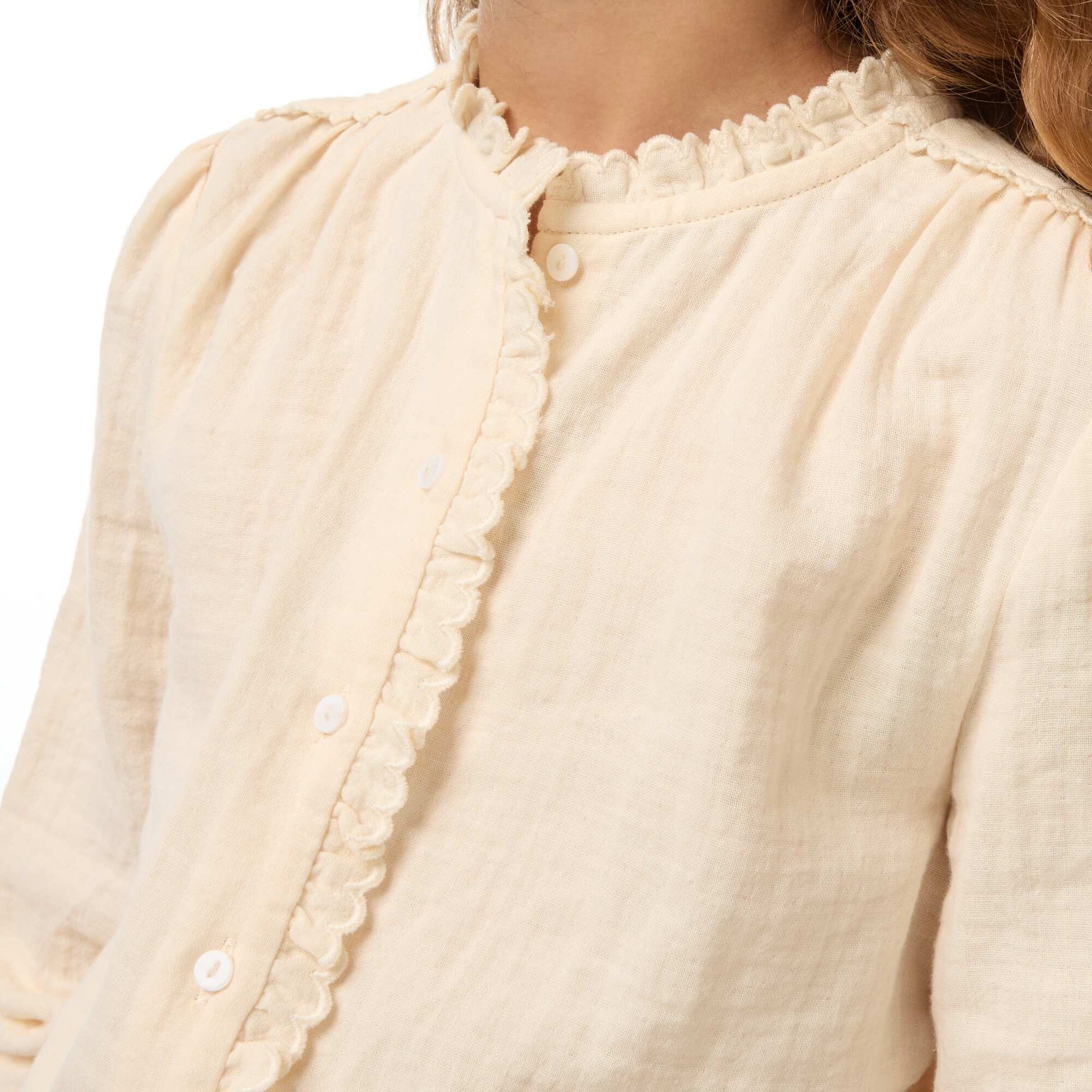 Cotton gauze blouse WHITE