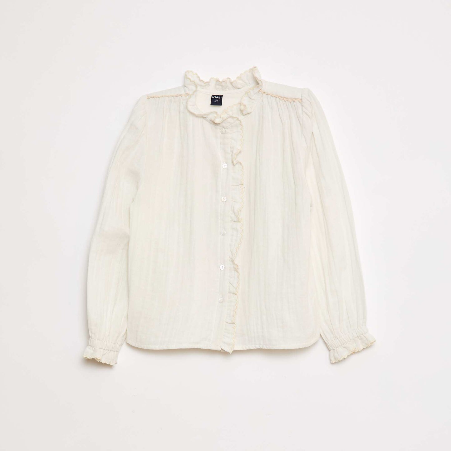 Cotton gauze blouse WHITE