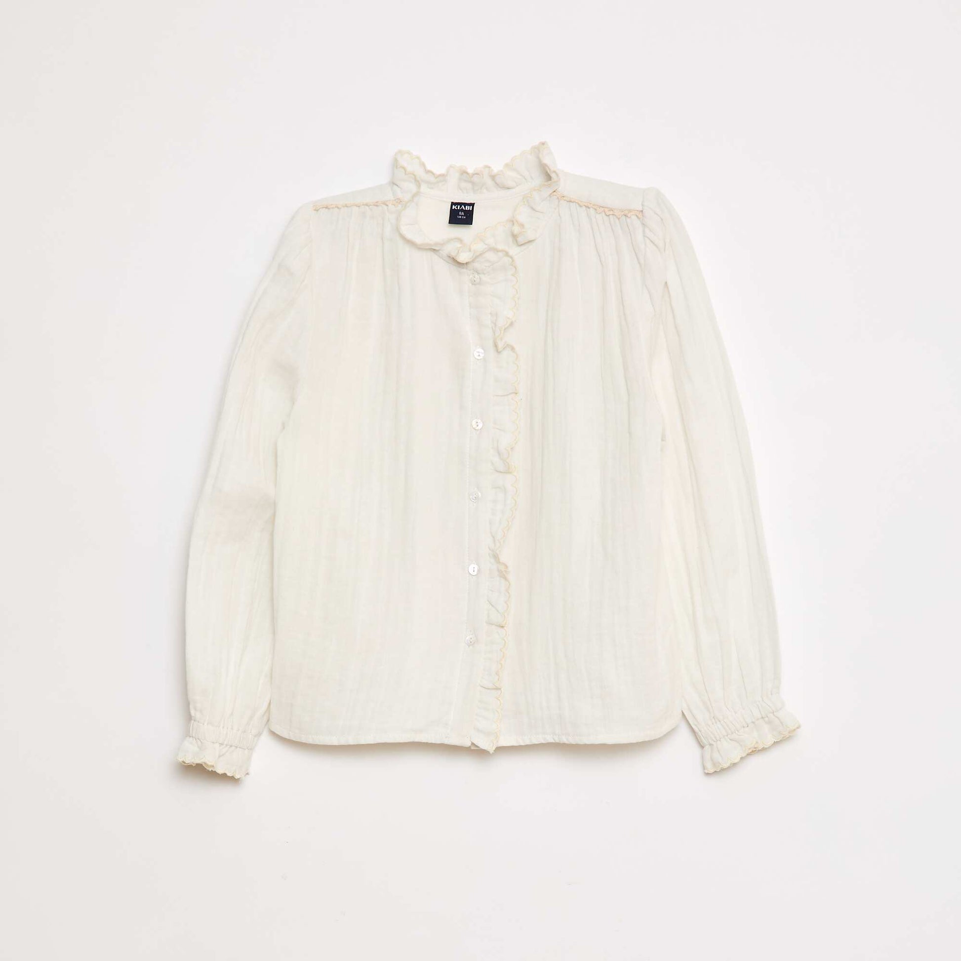 Cotton gauze blouse WHITE