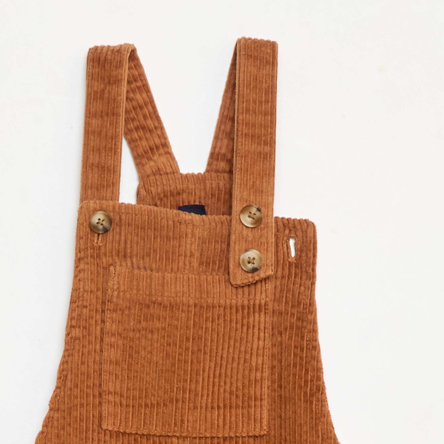 Corduroy Overall Dress with Pocket BROWN