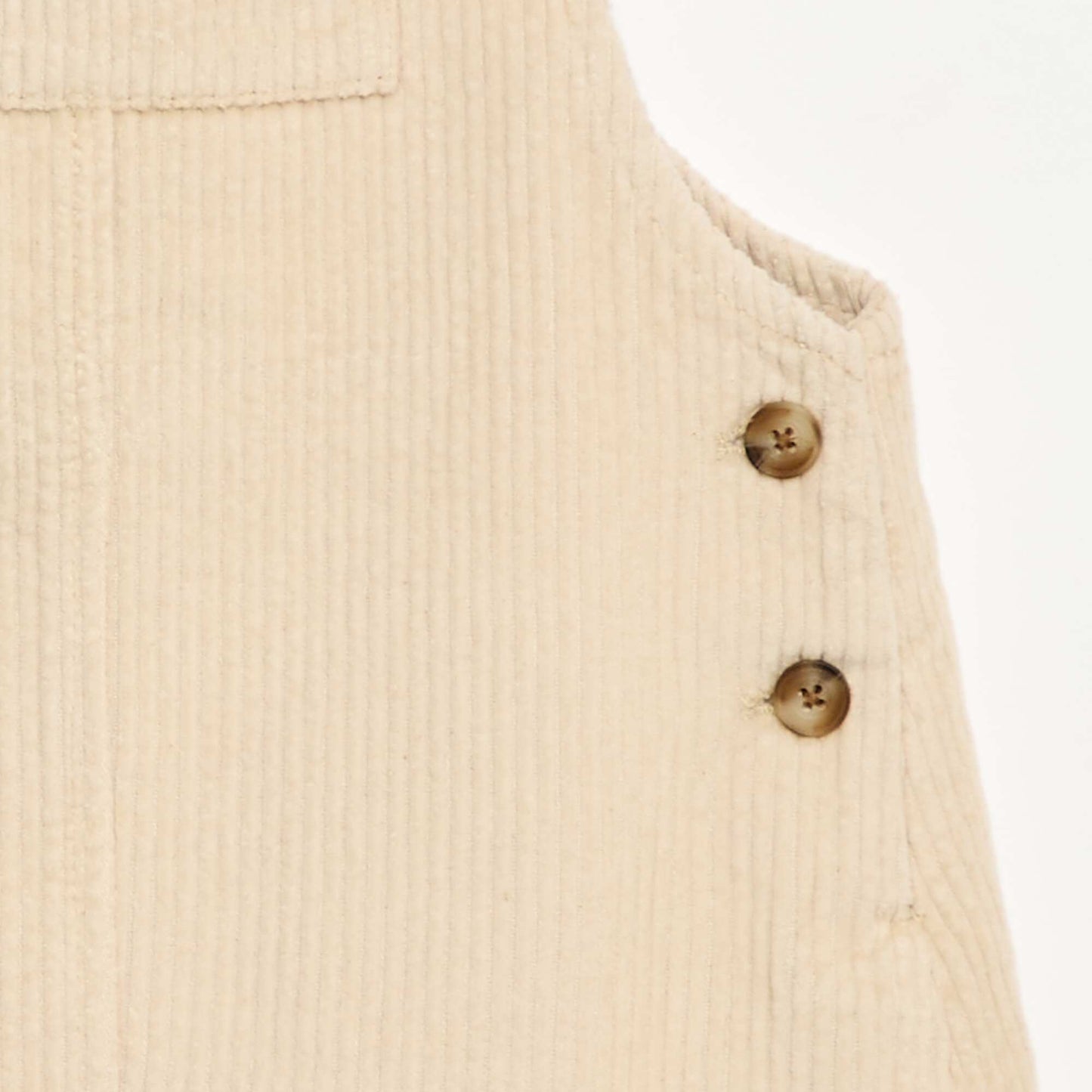 Corduroy Overall Dress with Pocket WHITE