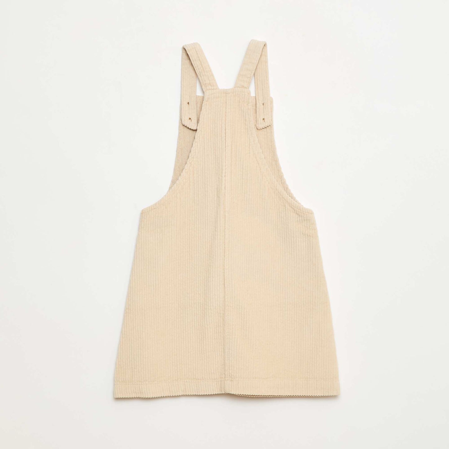 Corduroy Overall Dress with Pocket WHITE