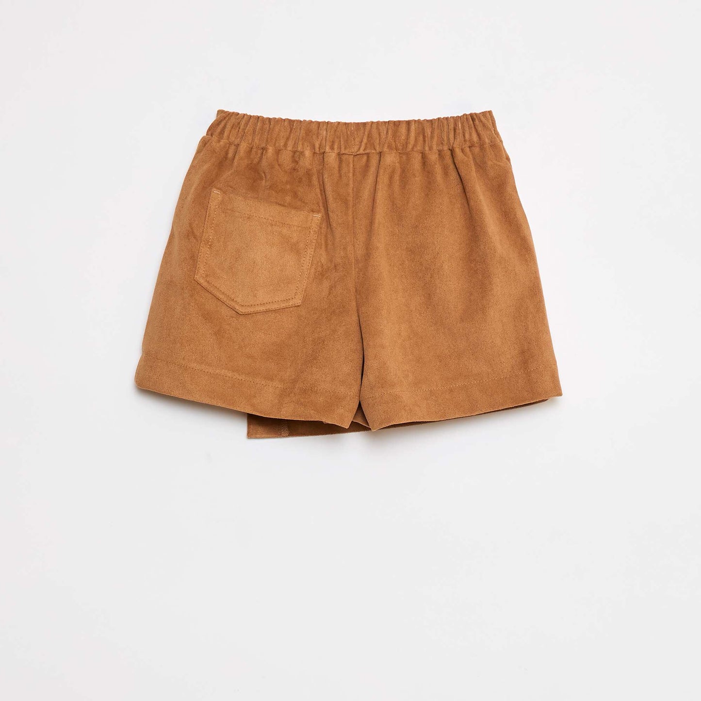 Short plain suedette skort BEIGE
