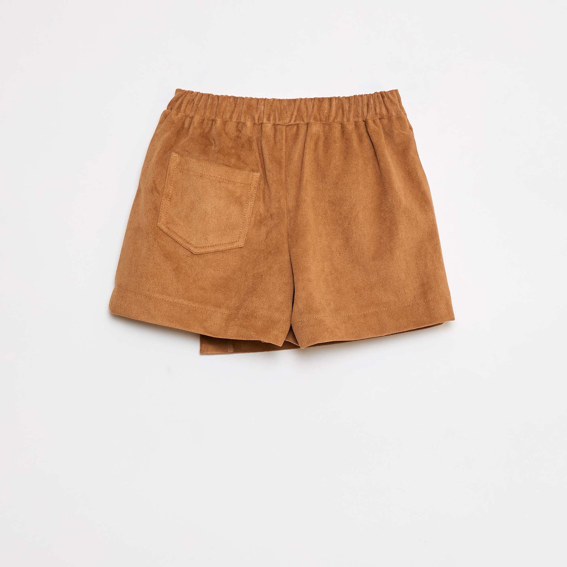 Short plain suedette skort BEIGE