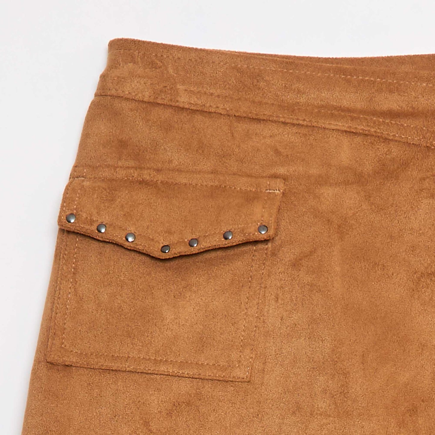 Short plain suedette skort BEIGE