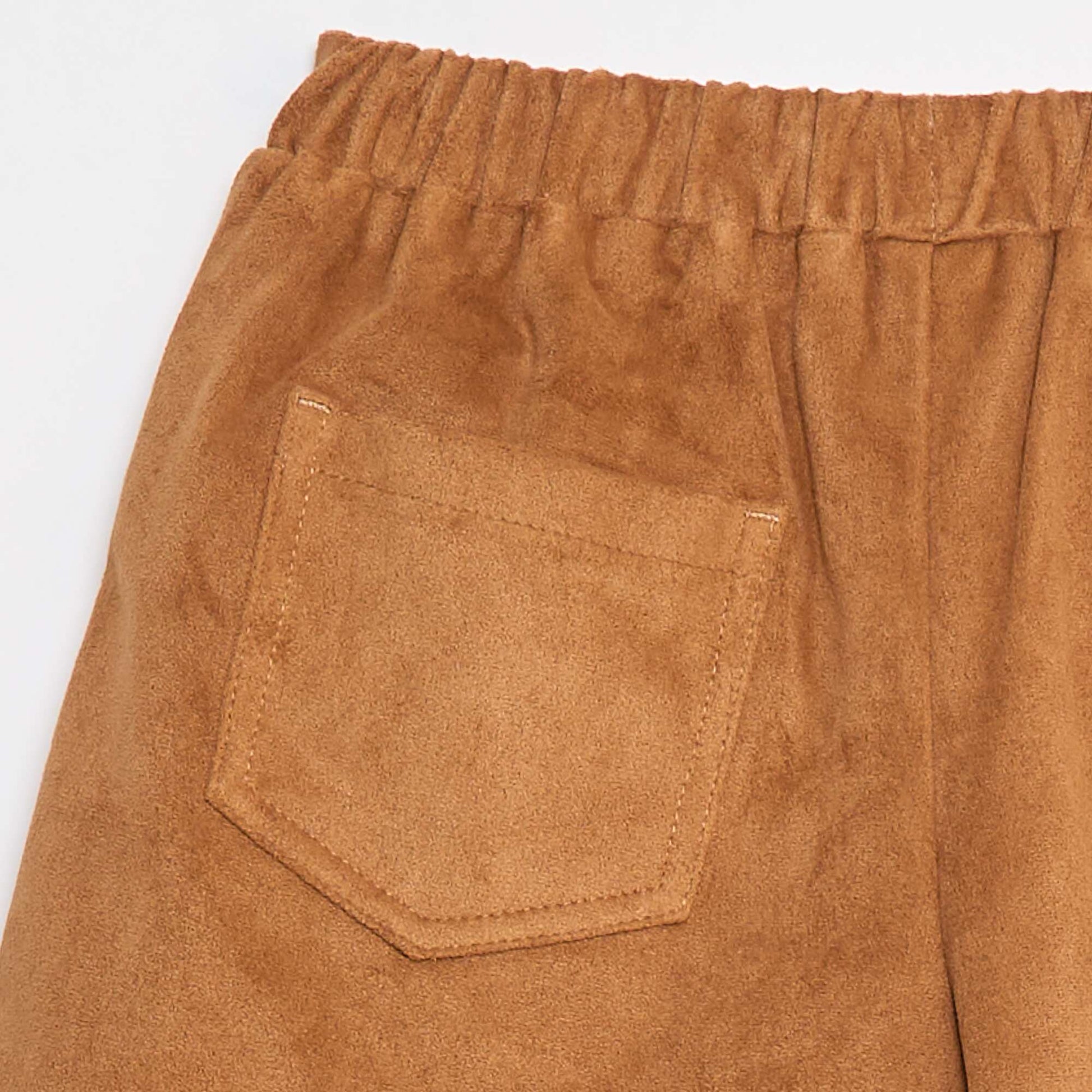 Short plain suedette skort BEIGE