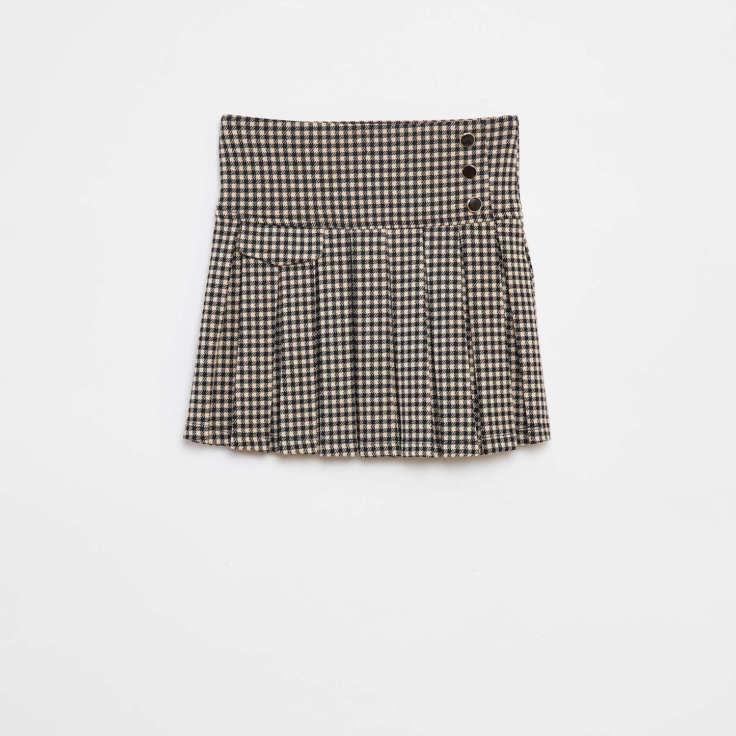 Flared skirt with check pattern BEIGE