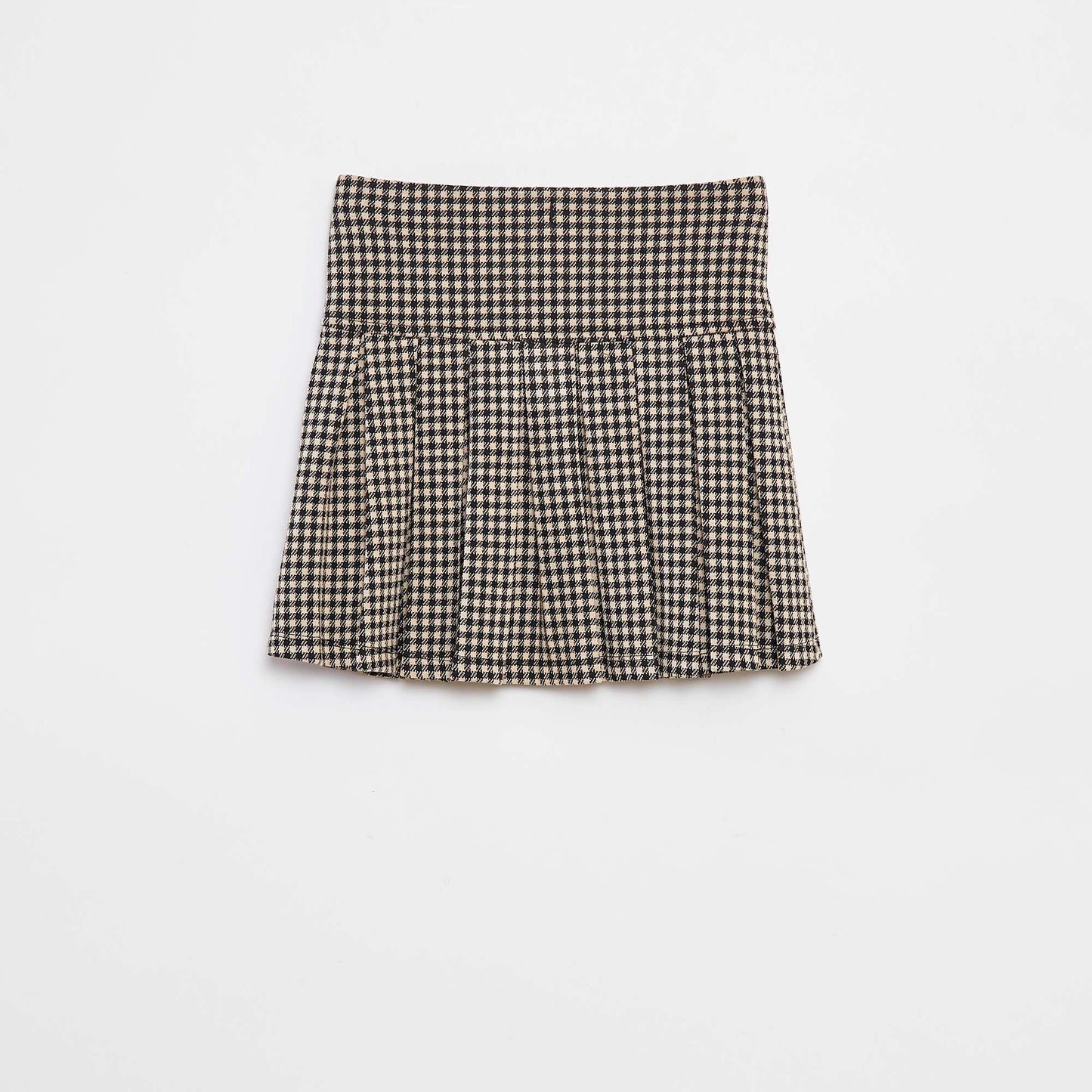 Flared skirt with check pattern BEIGE