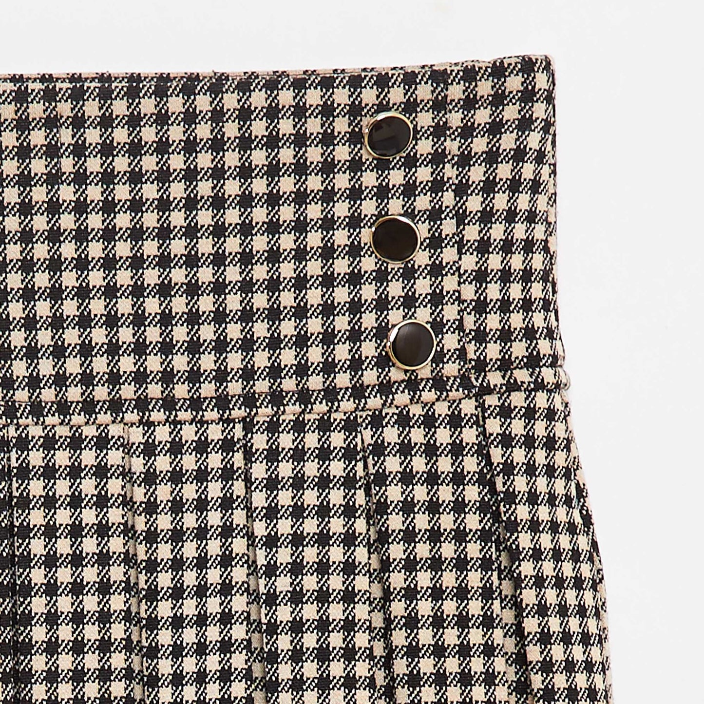 Flared skirt with check pattern BEIGE