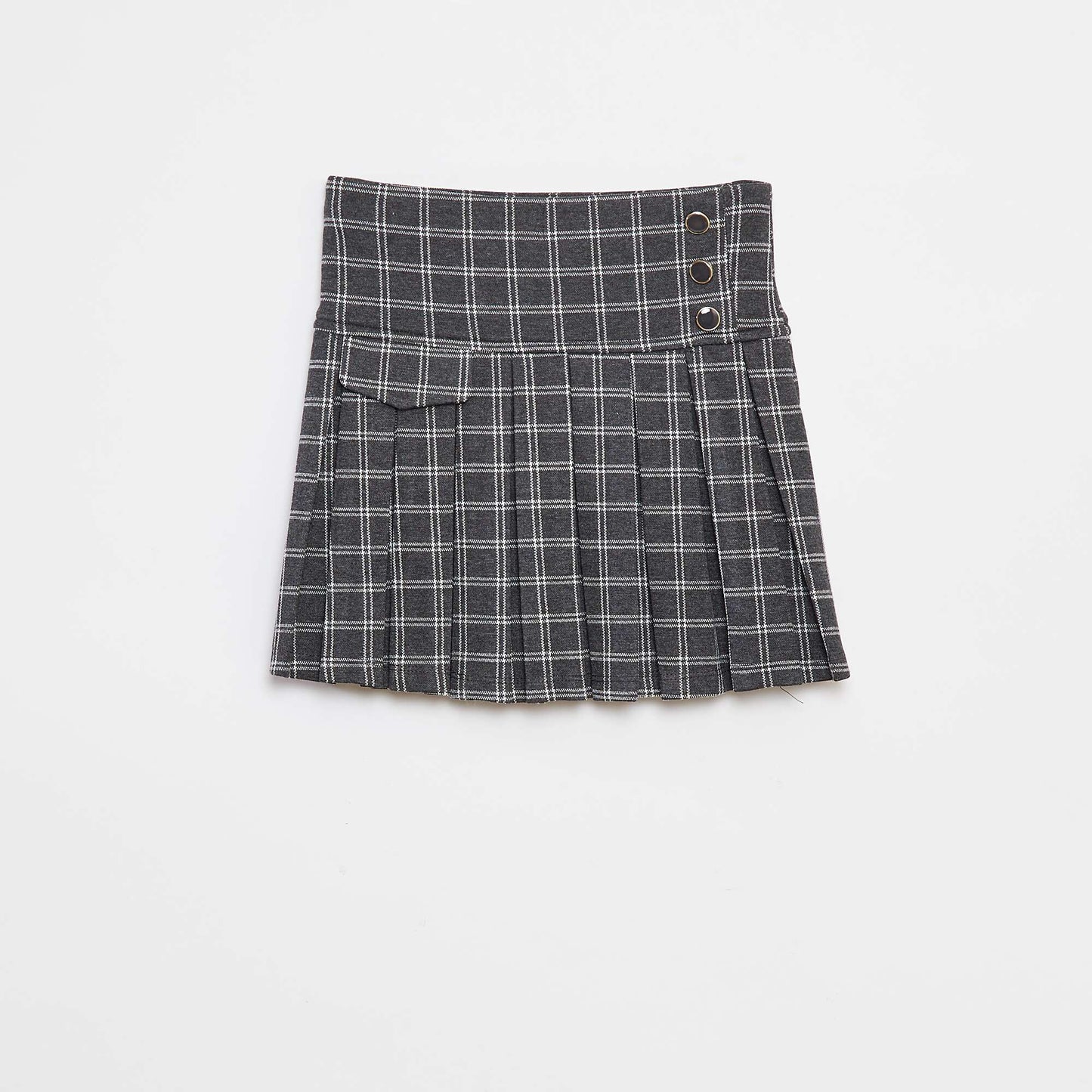 Flared skirt with check pattern GREY