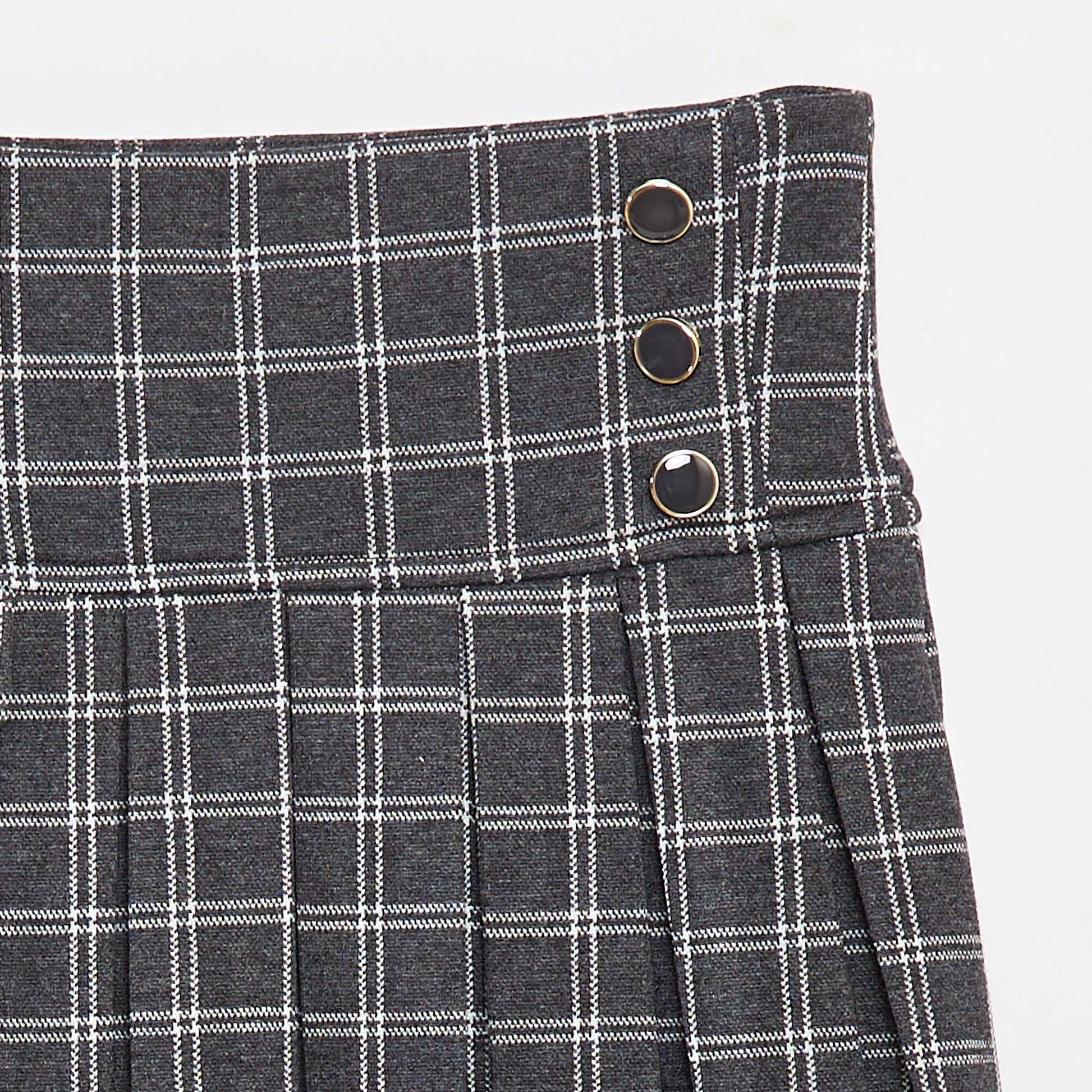 Flared skirt with check pattern GREY